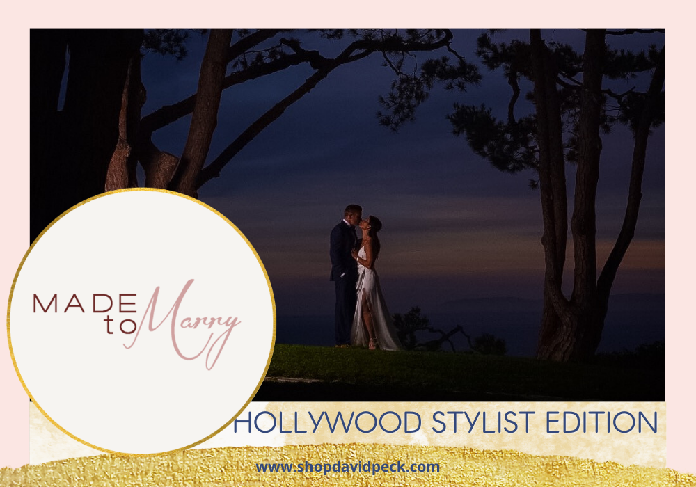 Made to Marry. Bride and groom kissing in between trees at dusk in Palo Rancho Verdes.