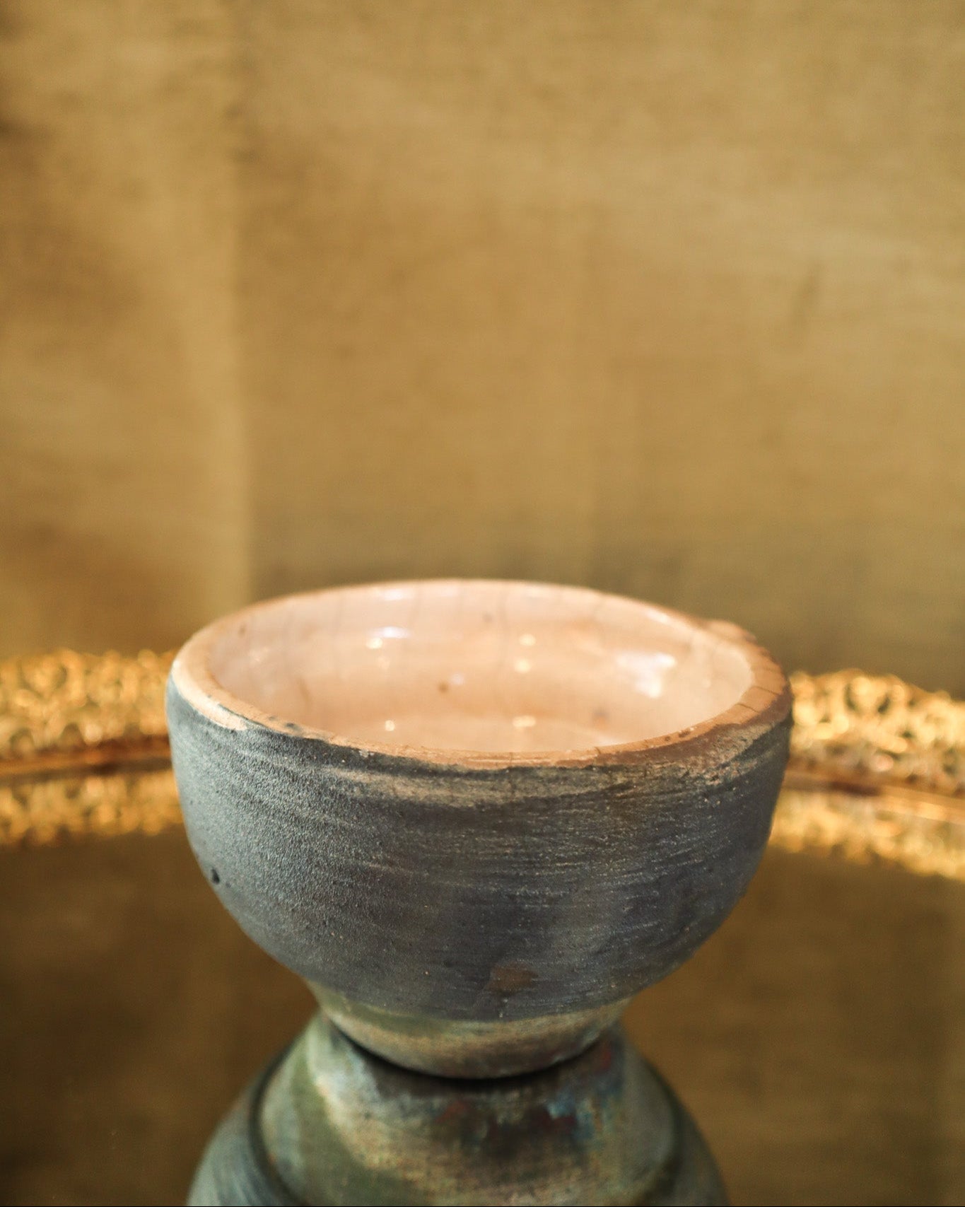 Local Artist Signed Mini Blue Bowl | Vintage
