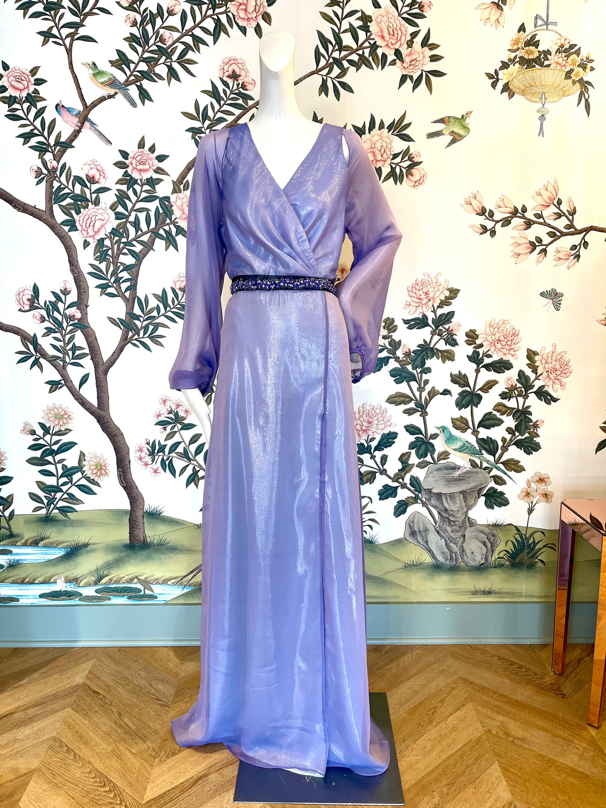 Salvia Gown | Lavender Lamé Chiffon