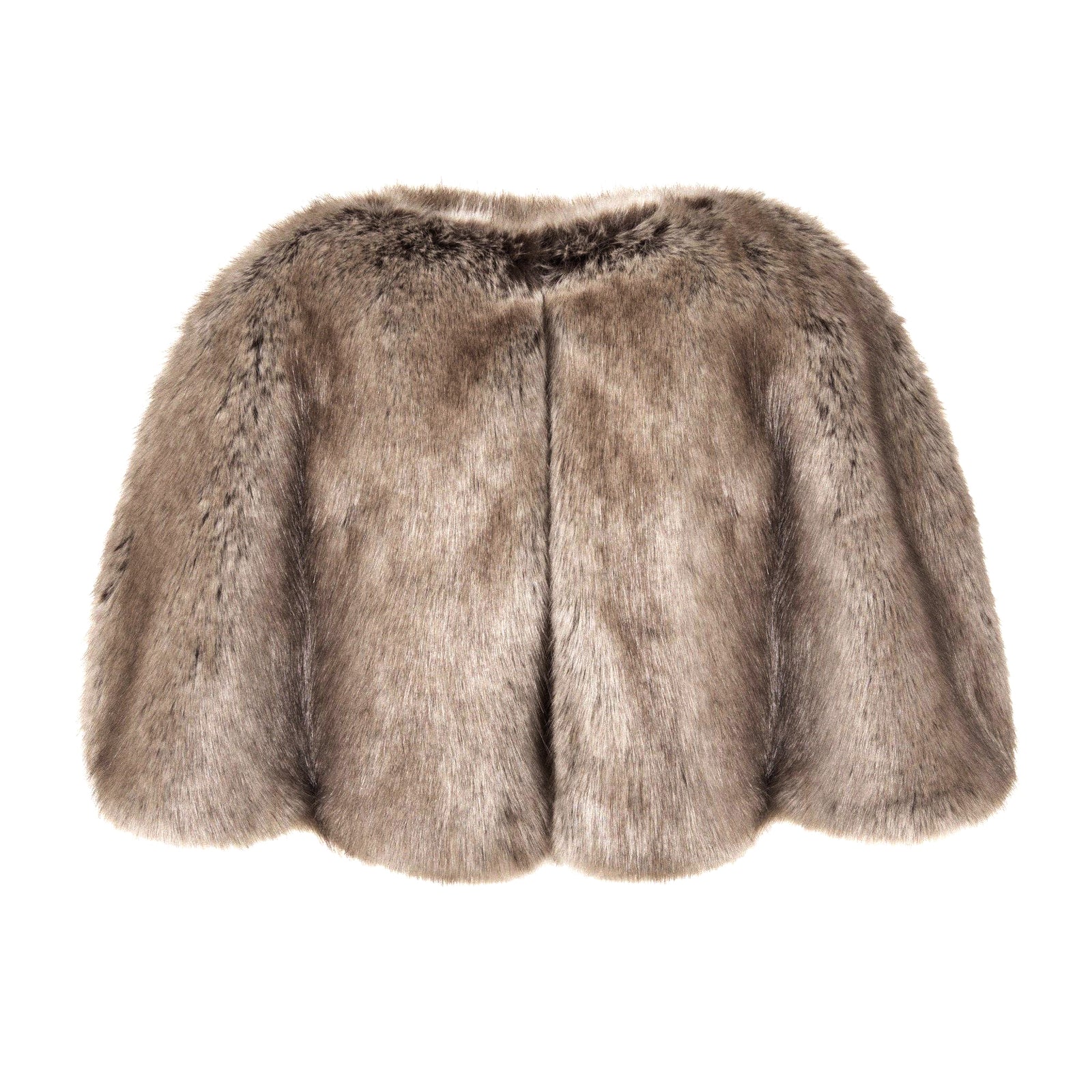 Faux Fur Short Cape | Truffle | Helen Moore