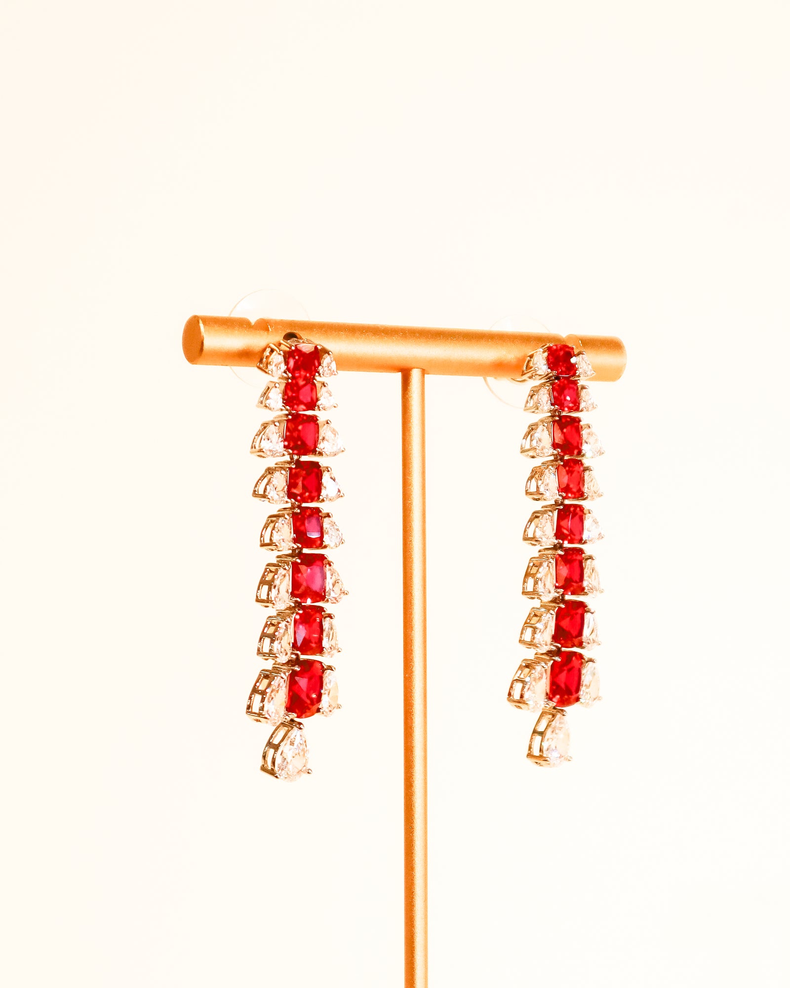 Drop Earrings | Petite Dragon Tail Drops | Ruby