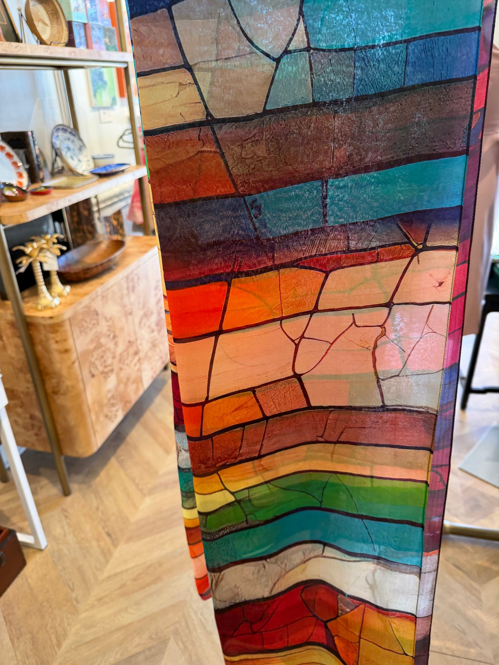 Glass Scarf | Silk | Stained Stripe Print