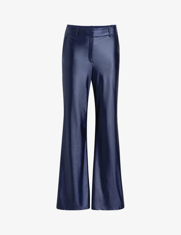 Matte Metallic Wide Leg Trouser | Sapphire | by Commando