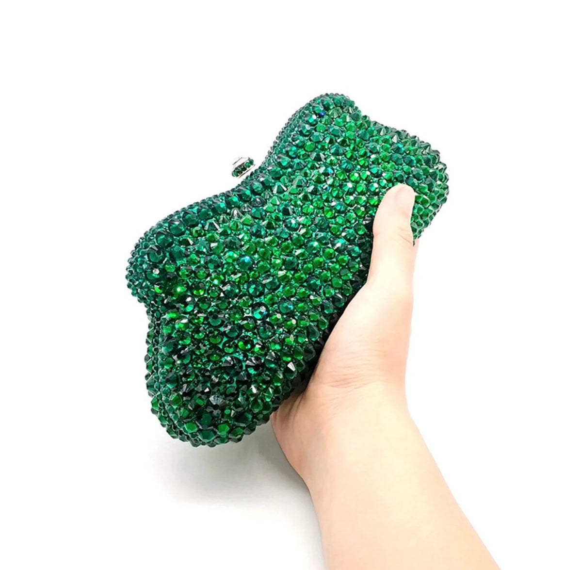 Swarovski Crystal-Embellished Clutch | Donna Lucia | Emerald | SIBYLLA DELPHICA