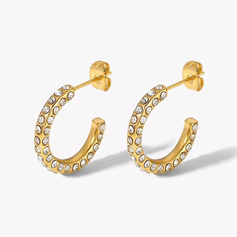 Earrings | Scattered Diamonds Hoop  | Kriya Veda