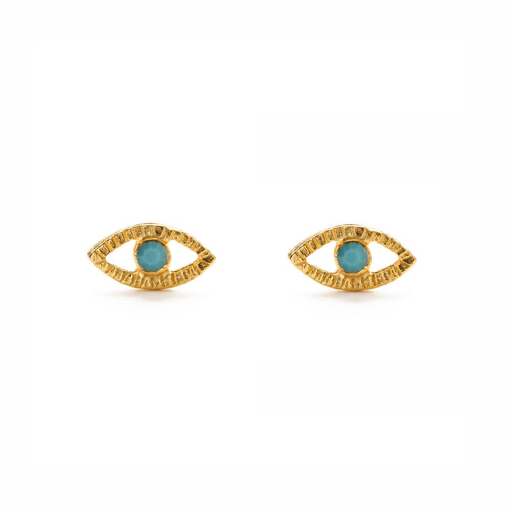 Earrings  | Eye of Protection Studs - Turquoise | Amano Studio