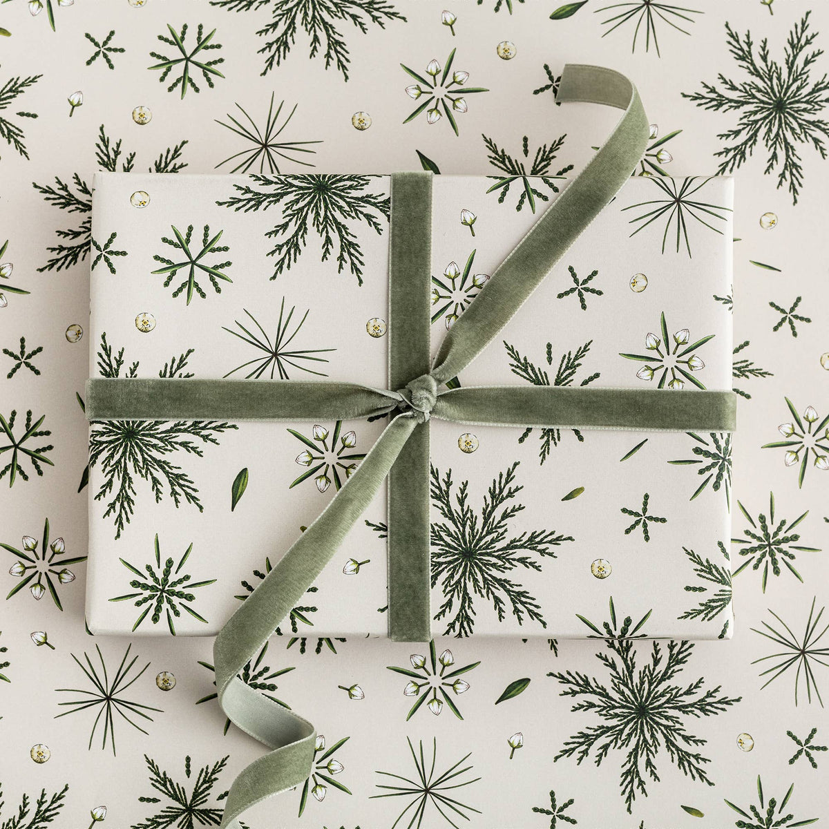 Gift Wrap | Festive Foliage/Ivory | Catherine Lewis Design