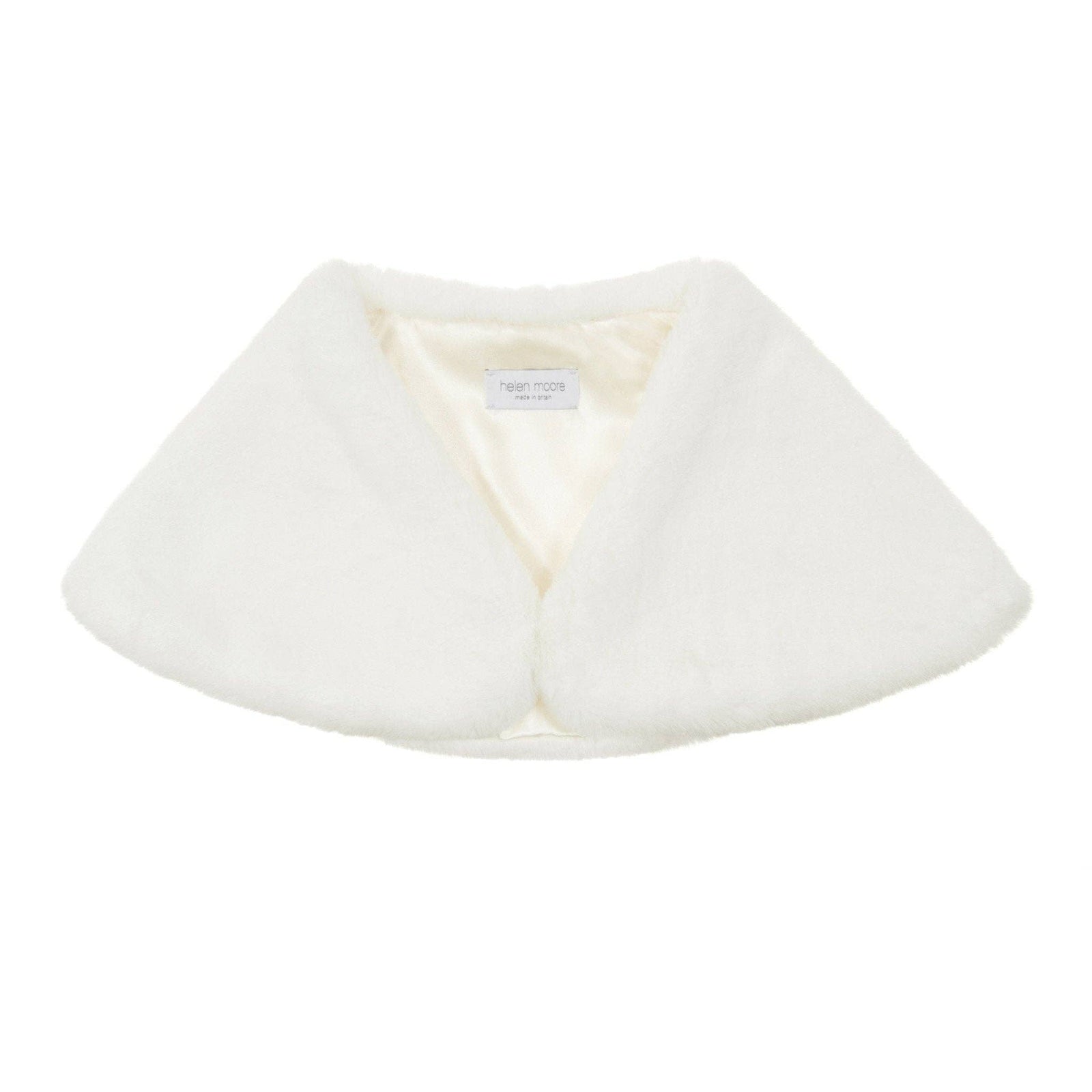 Faux Fur Shoulder Wrap | Ivory Cloud | Helen Moore