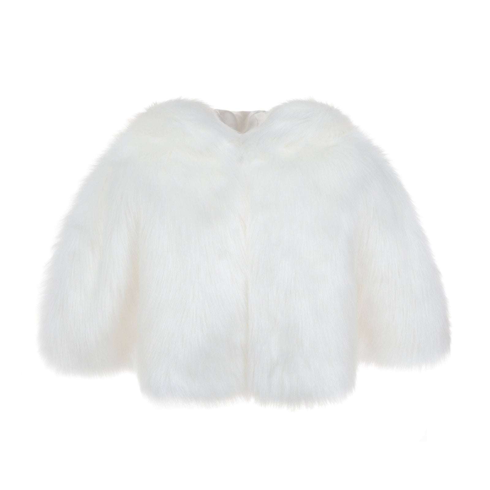 Faux Fur Short Cape | Whisper | Helen Moore