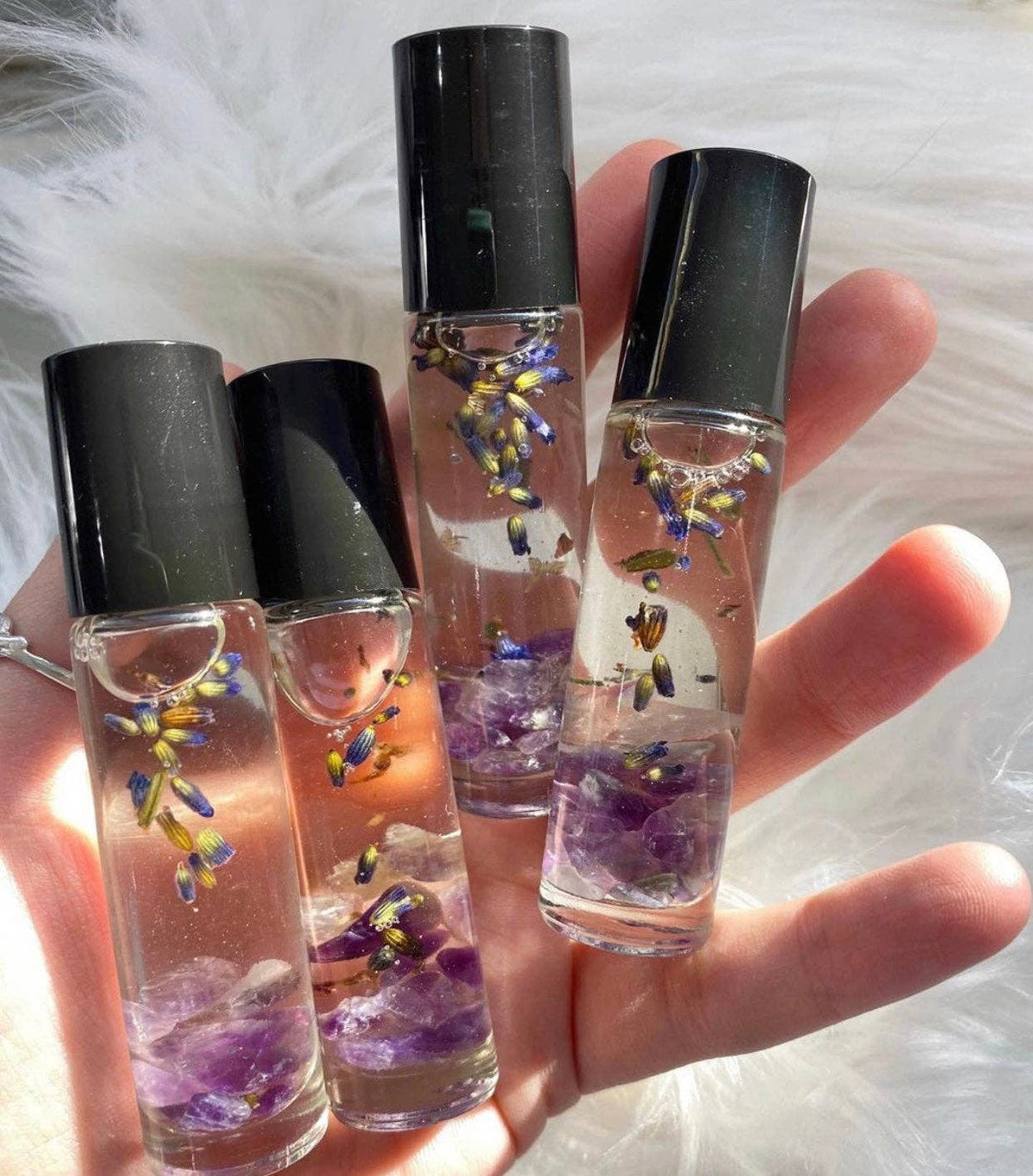 Crystal Perfume Roller | Amethyst  | Sapphire &amp; Sage