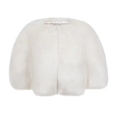 Faux Fur Short Cape | Ermine | Helen Moore