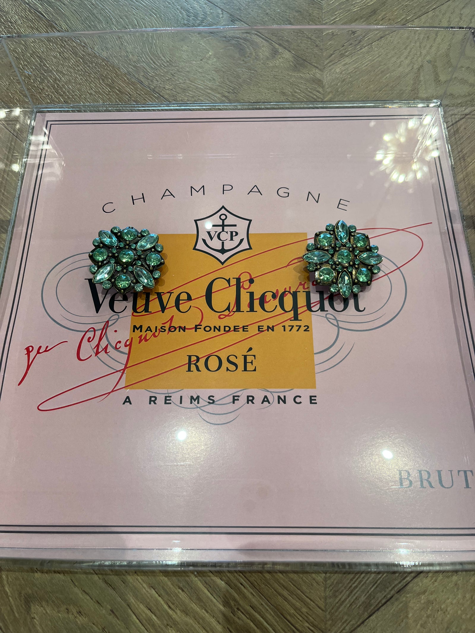 Vintage Green Crystal Pin
