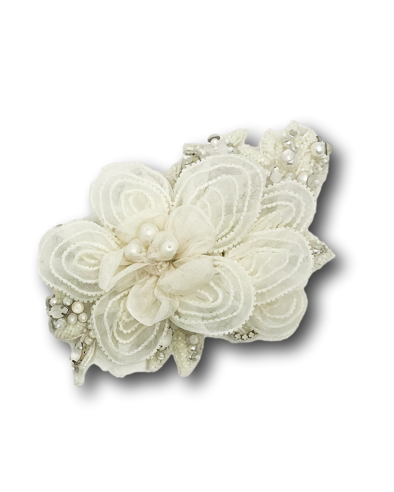 Bridal Hair Comb | Embroidered and Beaded Floral