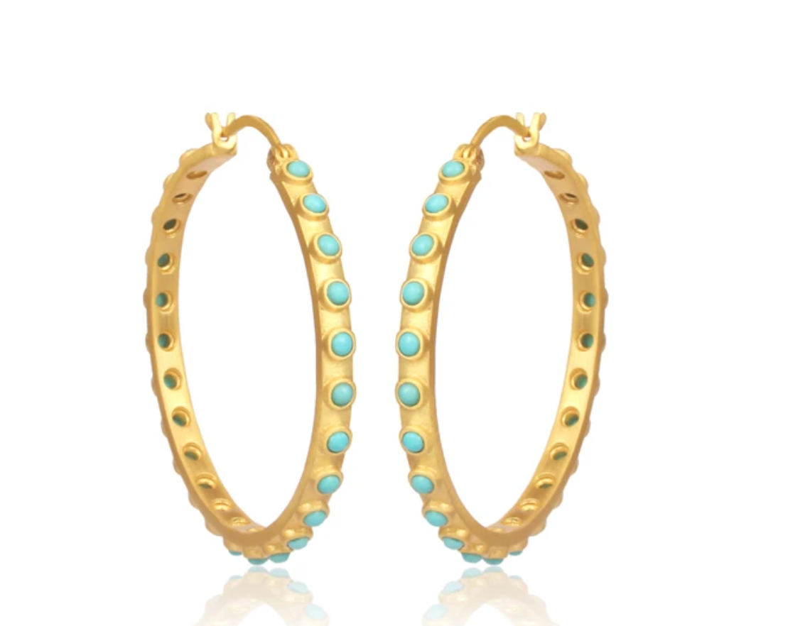 Earrings | Turquoise Hoops | Christina Greene