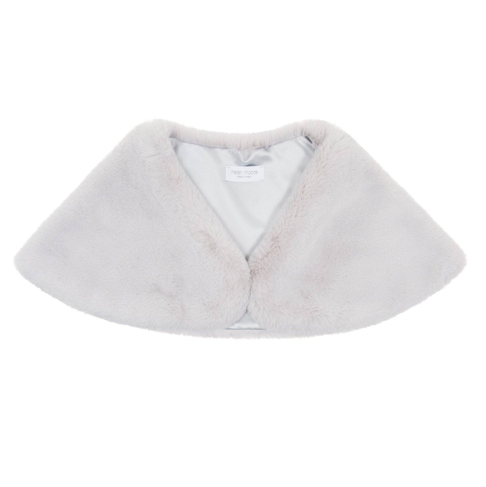 Faux Fur Shoulder Wrap | Mist Cloud | Helen Moore