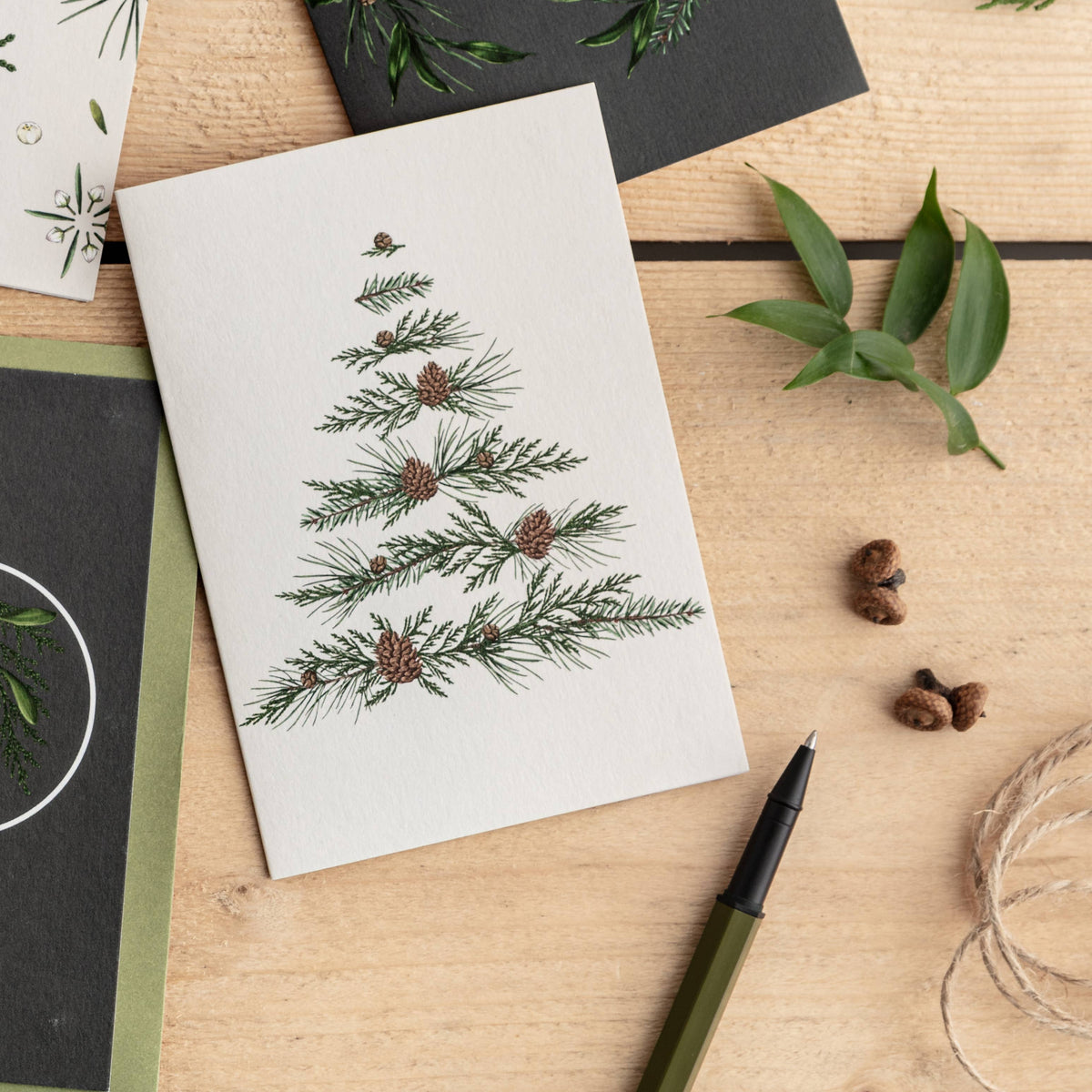 Christmas Card | Festive Foliage/Xmas Tree | Catherine Lewis Design