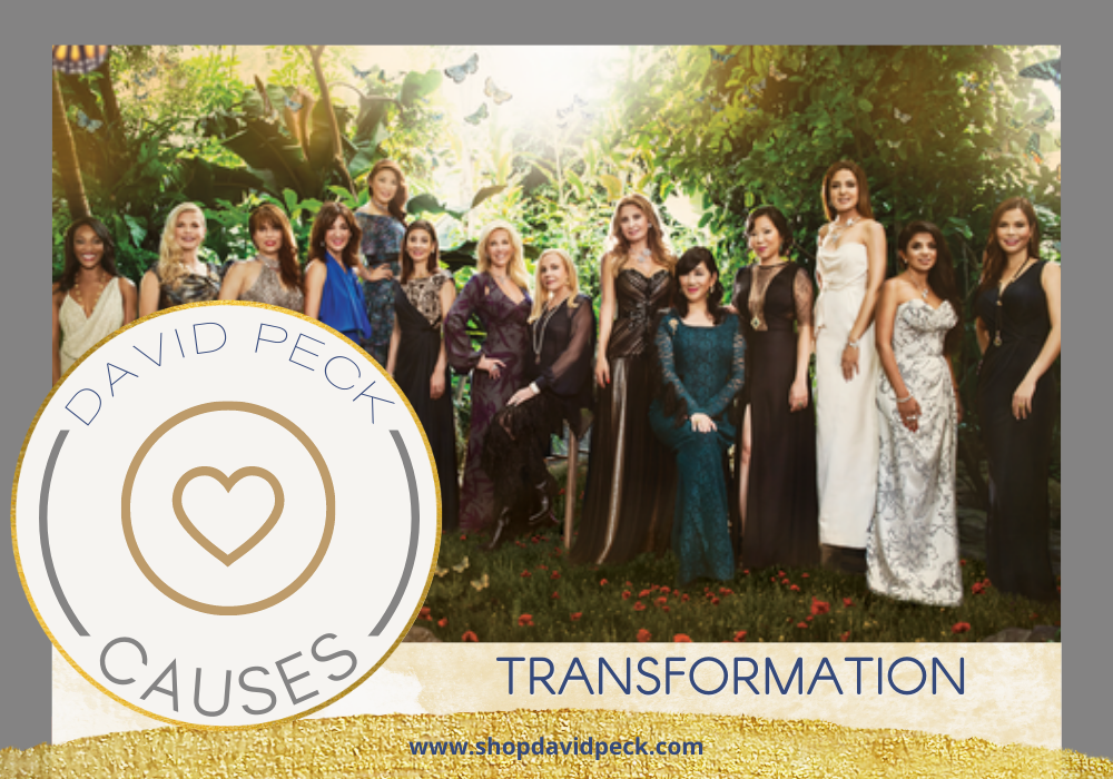 causes. knowautism gala photoshoot. all the honorees in the cockrell butterfly center wearing gowns 