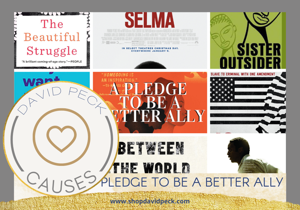causes. a pledge to be a better ally to the black community. images of inspiring movies and books from black culture
