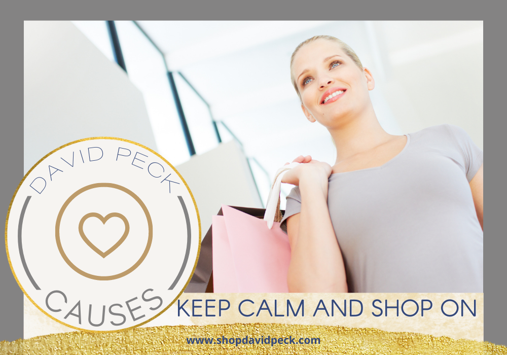 causes. blonde woman holding a pink and brown shopping bag