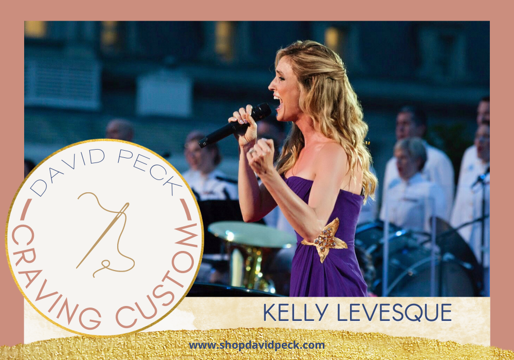 craving custom. Kelly Levesque wearing a custom purple gown by david peck for her 4th of july performance