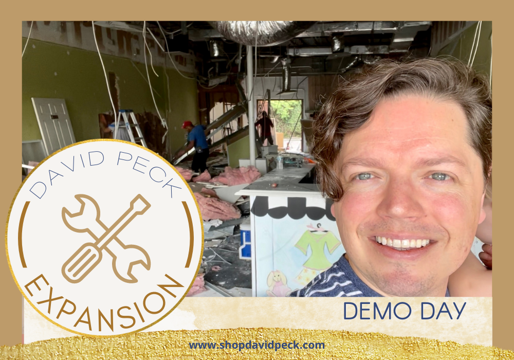 David Peck takes a selfie in his new retail store location on demo day.