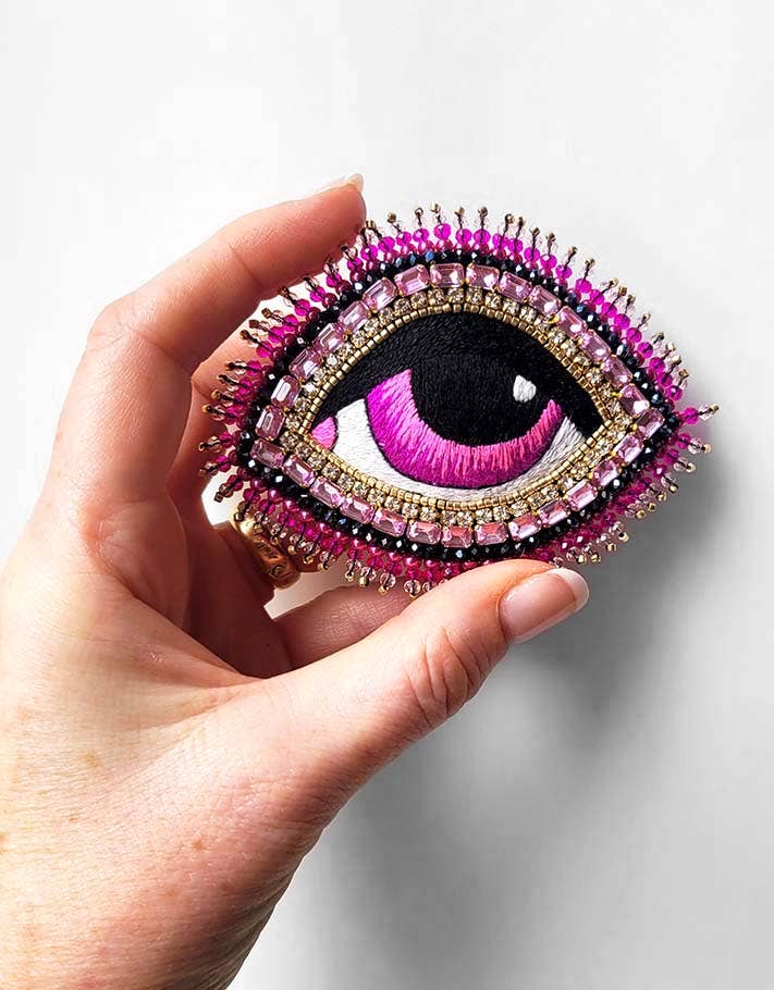 Brooch | Celestial Eye | Pink Crystal  | Céleste Mogador