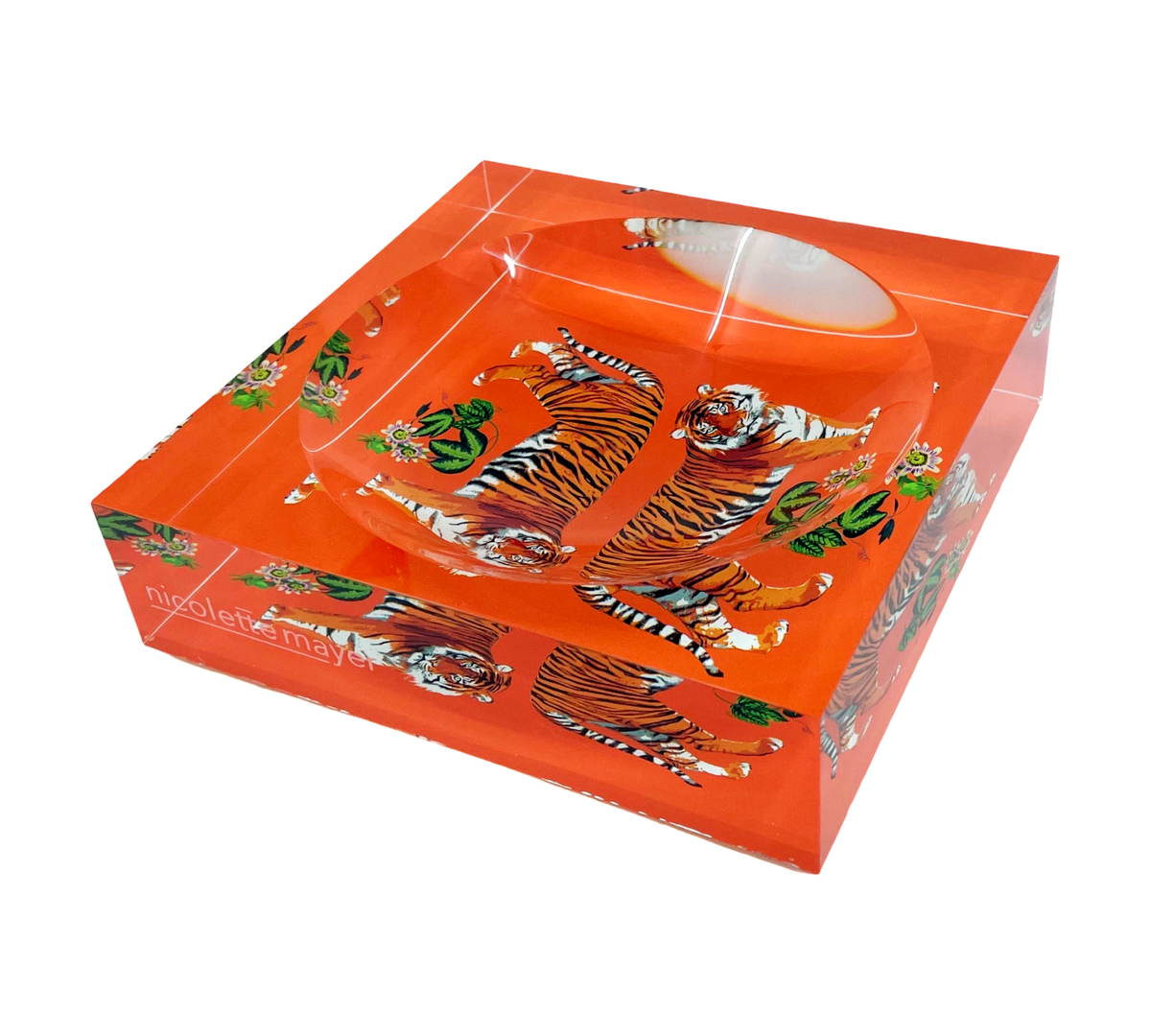 Acrylic Candy Catchall Dish |Tiger Seeing Double Orange | Nicolette Mayer Collection