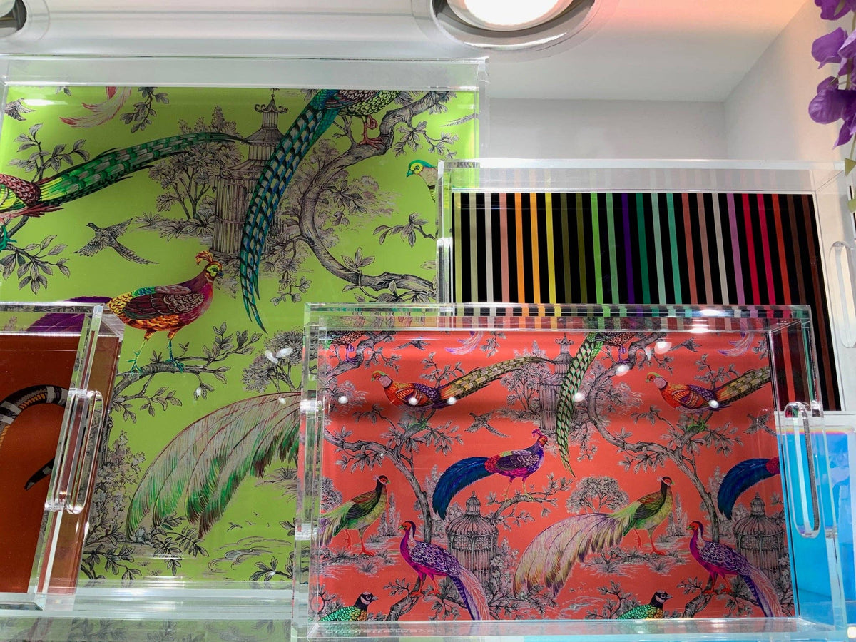 Acrylic Medium Rectangle Tray | Pheasant Sauvage Loire | Nicolette Mayer Collection