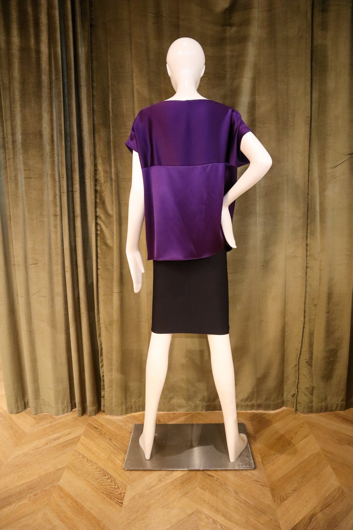 Ada Top | Crepe Back Satin | Royal Lavender Floral
