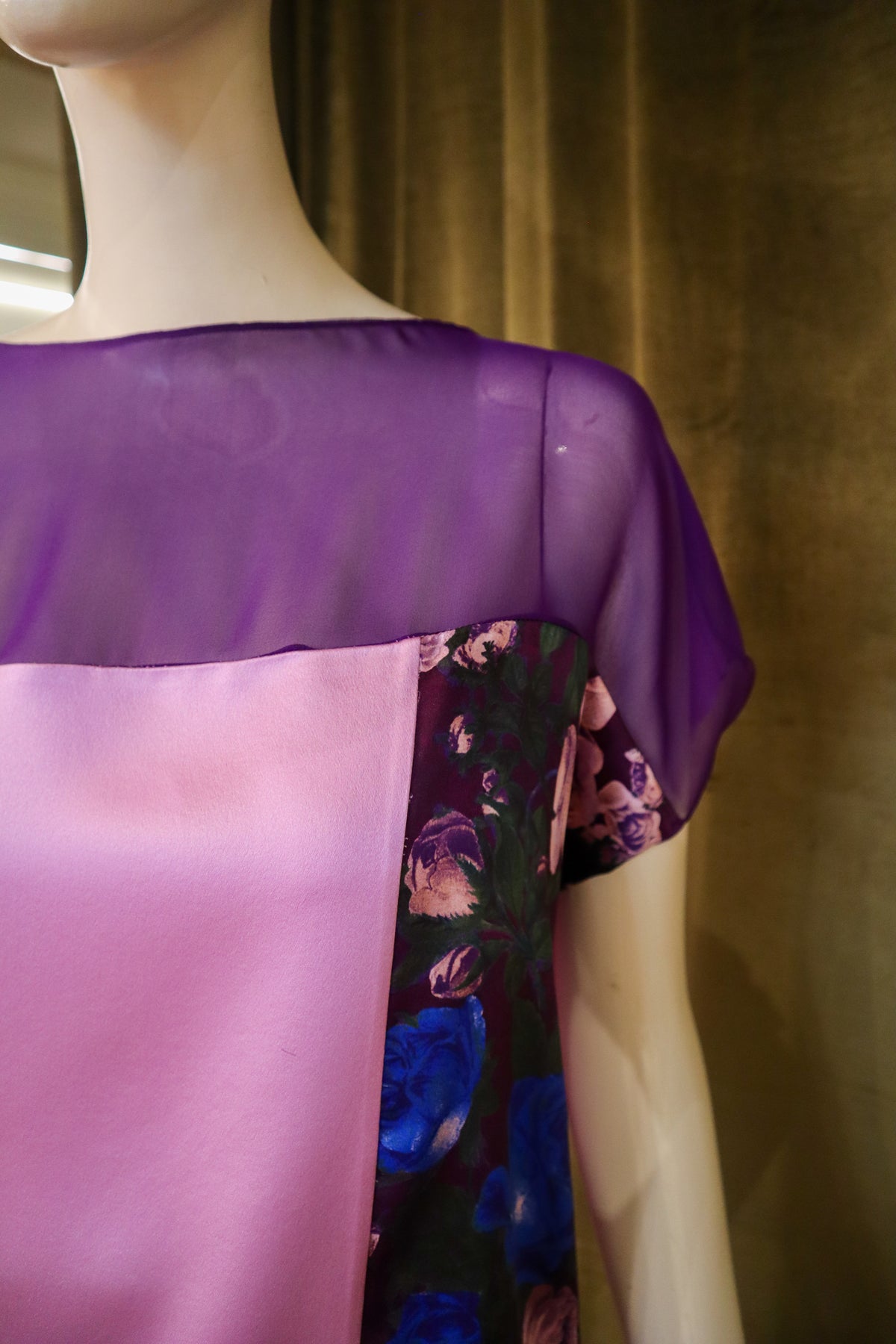 Ada Top | Crepe Back Satin | Royal Lavender Floral
