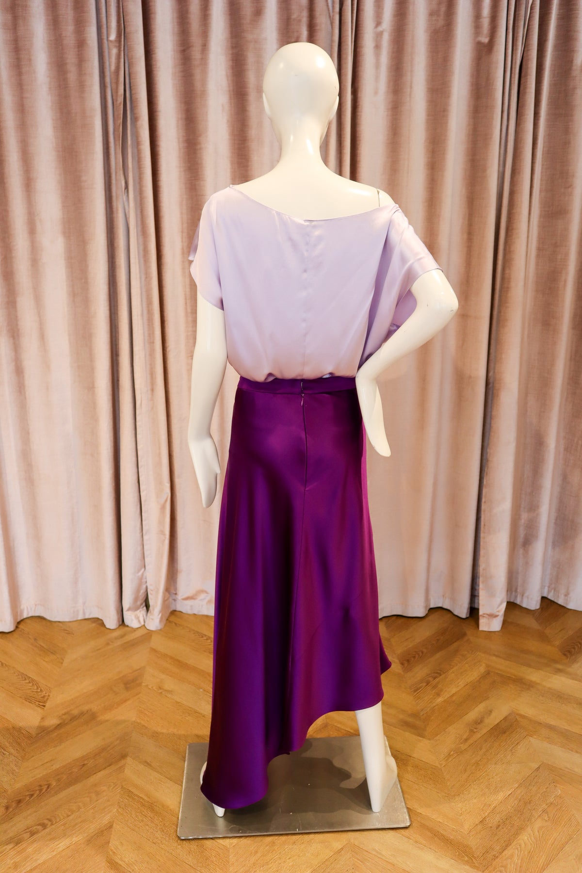 Giammalva Skirt | Crepe Back Satin | Indigo