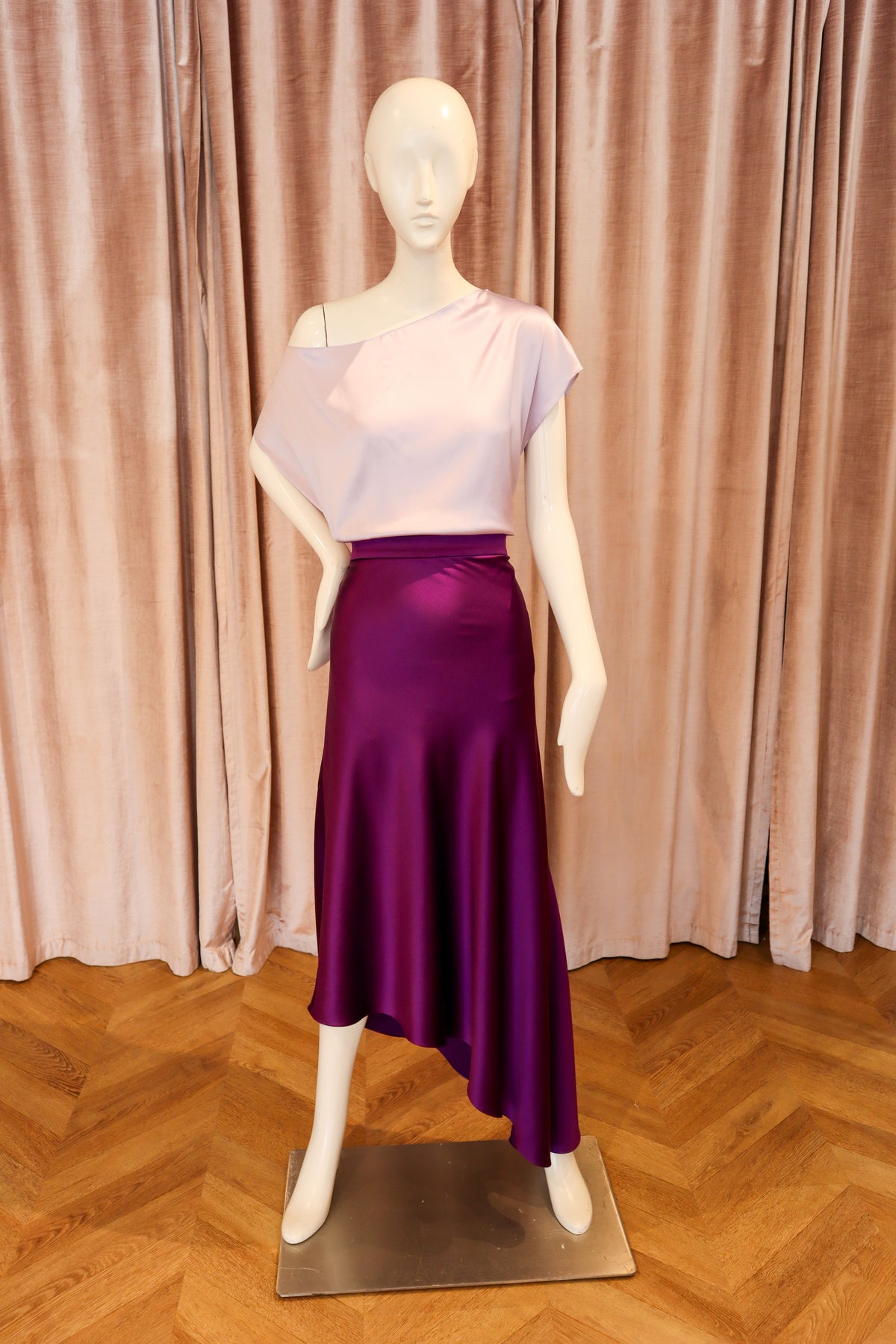 Giammalva Skirt | Crepe Back Satin | Indigo