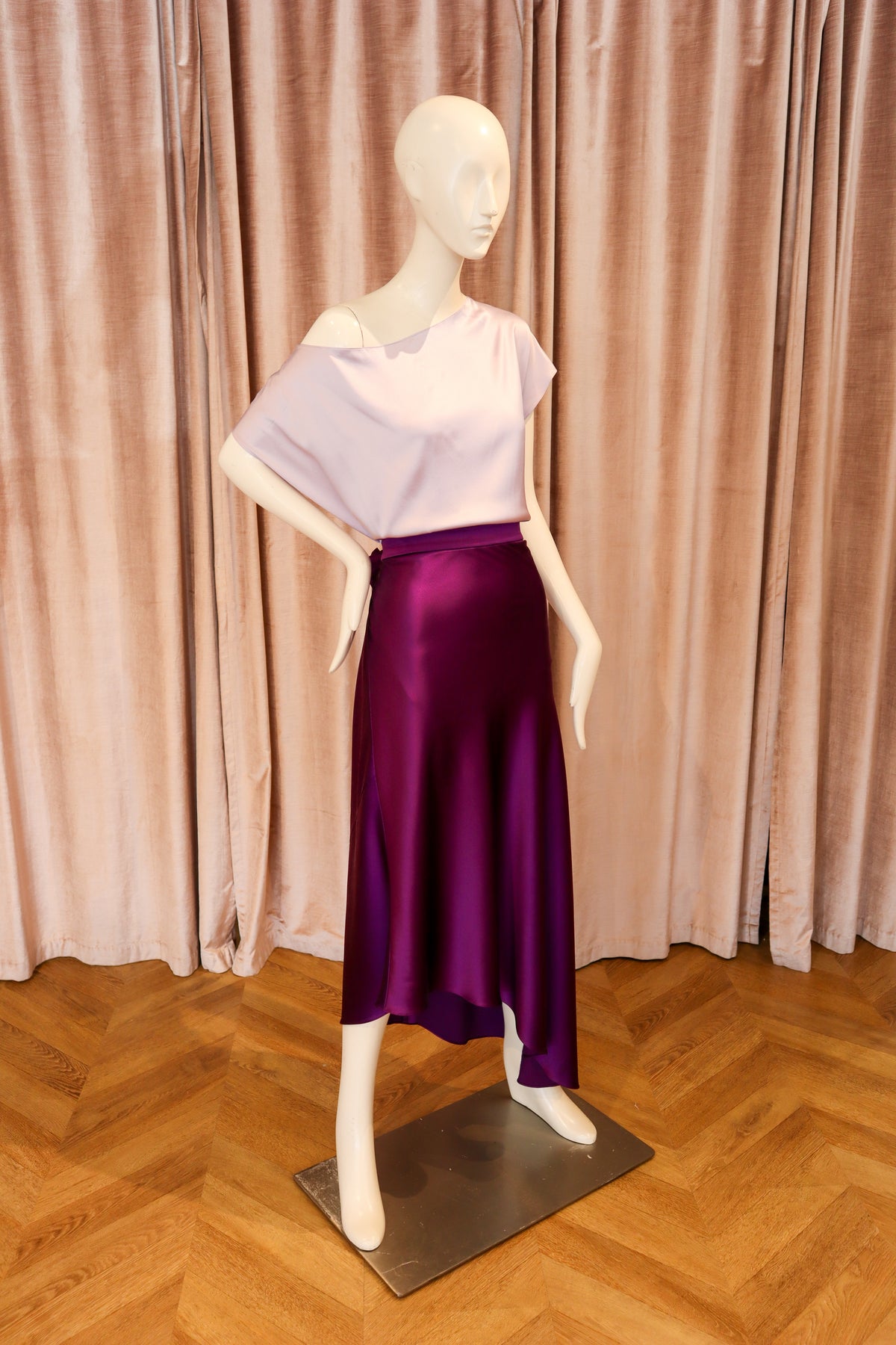 Giammalva Skirt | Crepe Back Satin | Indigo