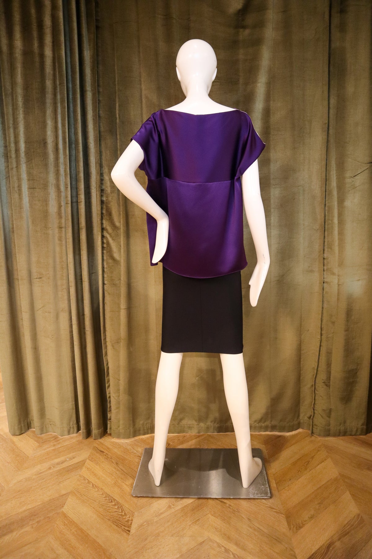 Cruz Top | Crepe Back Satin | Twilight Bloom Color Block