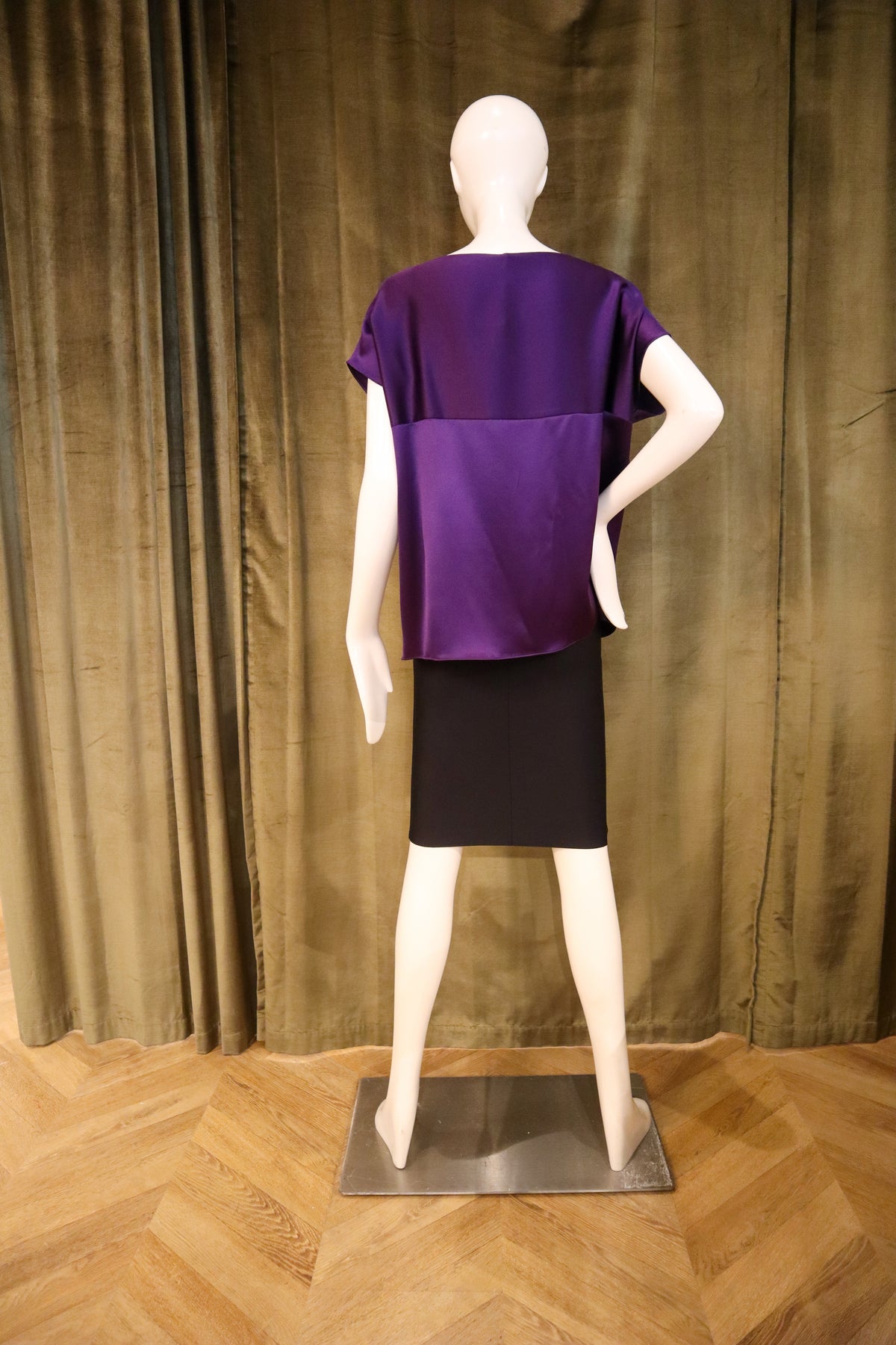 Cruz Top | Crepe Back Satin | Twilight Bloom Color Block