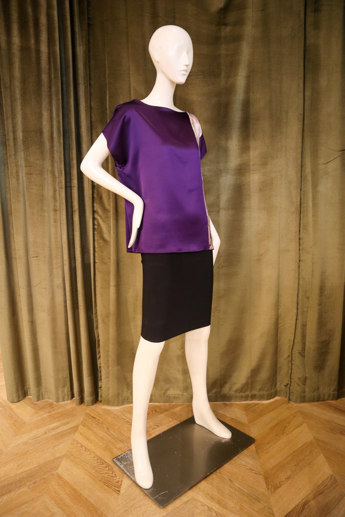 Cruz Top | Crepe Back Satin | Twilight Bloom Color Block