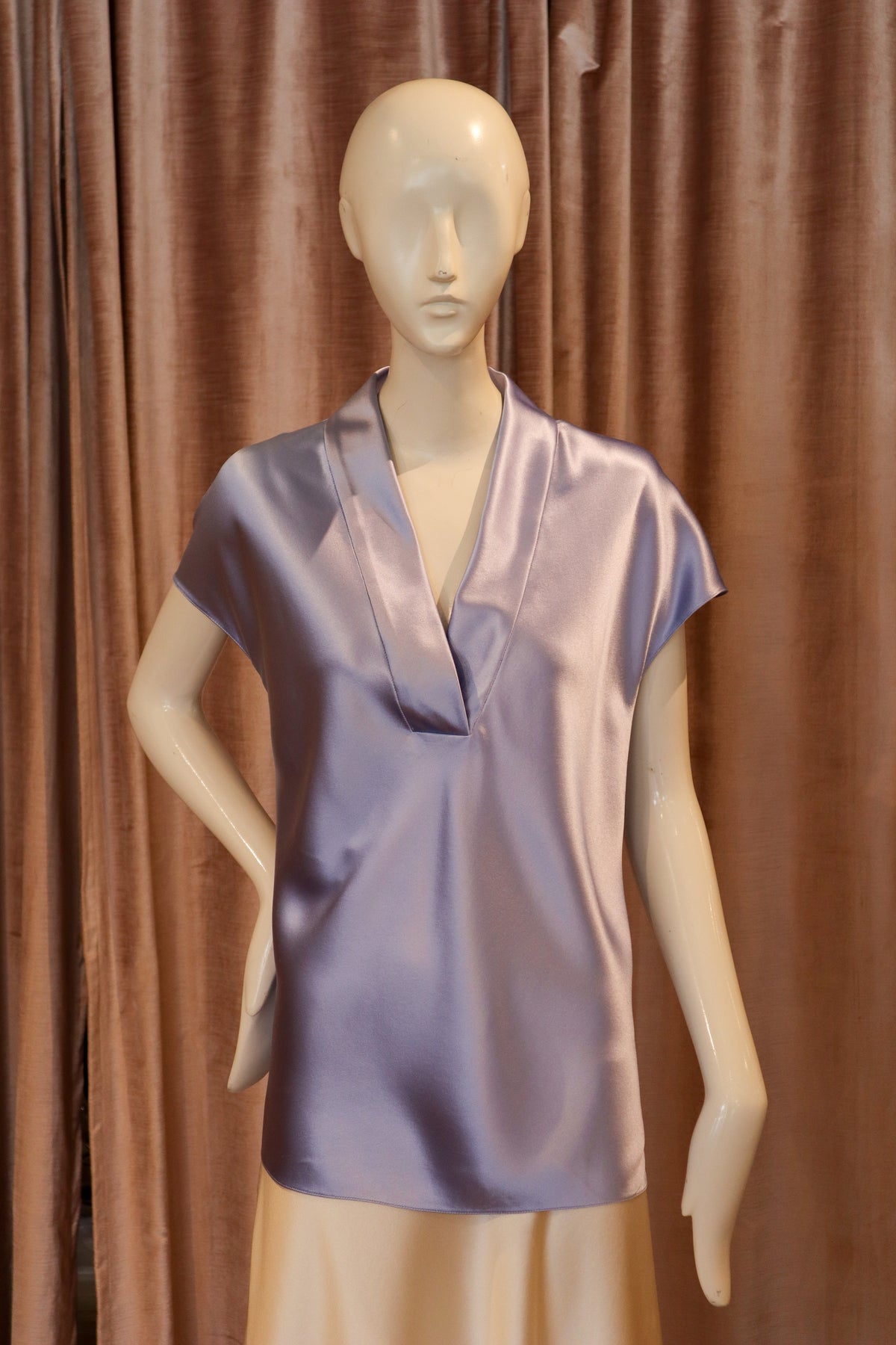 Mitzi Top | Crepe Back Satin | White