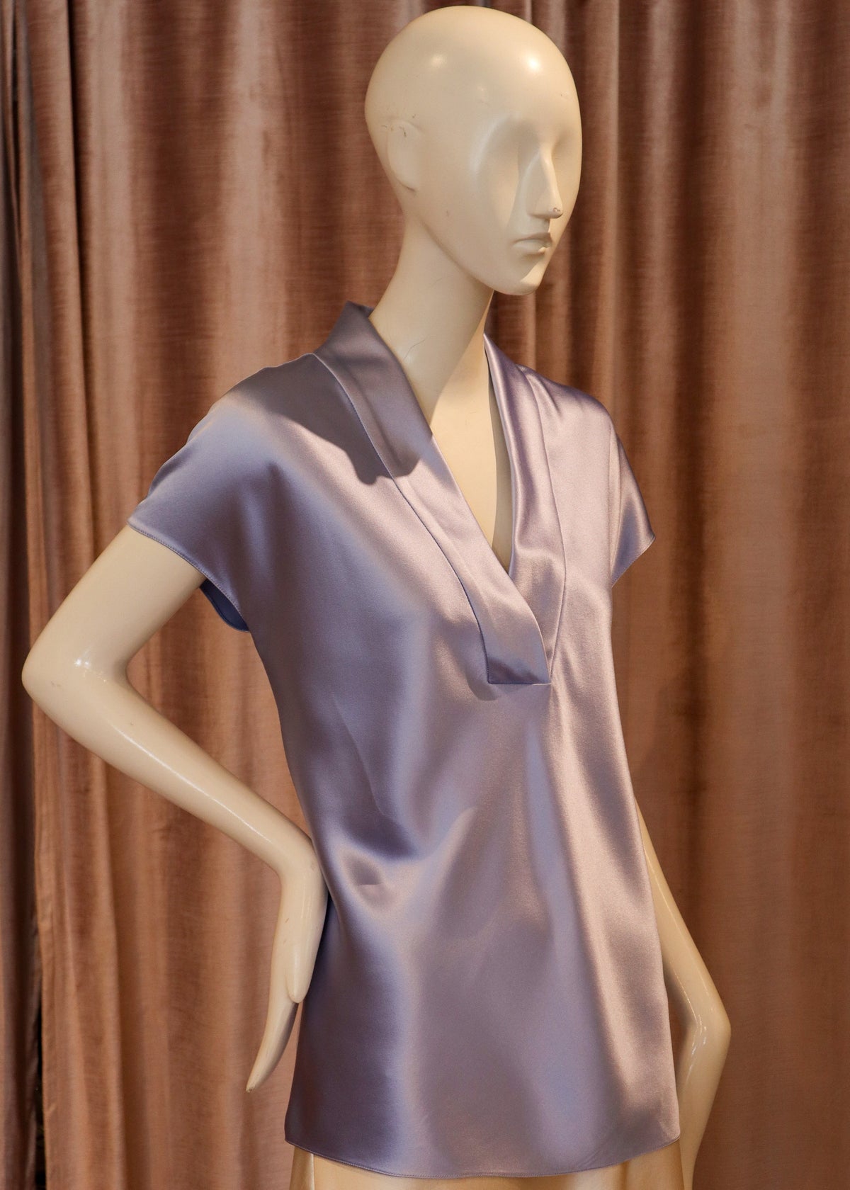 Mitzi Top | Crepe Back Satin | White