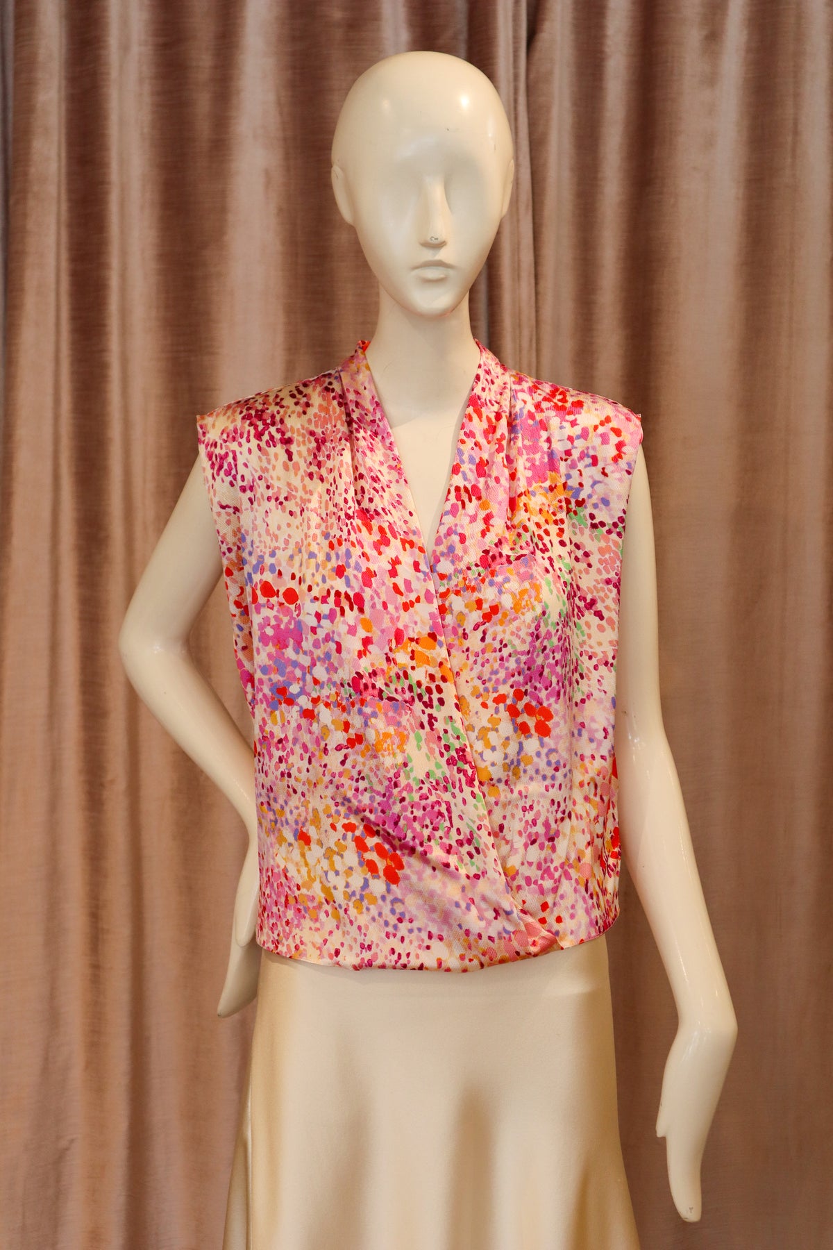 Daly Top | Hammered Satin | Watercolor Splatters