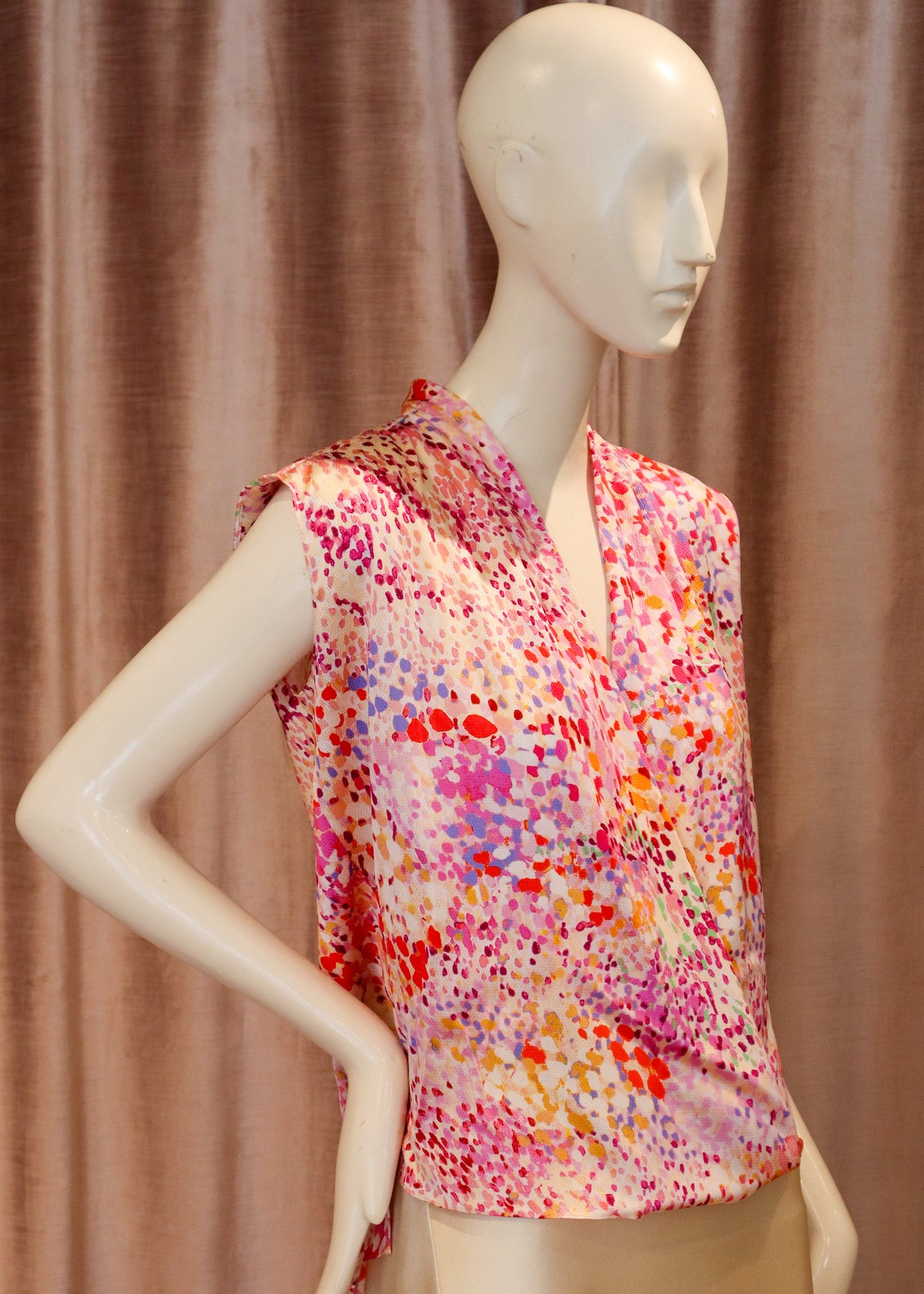 Daly Top | Hammered Satin | Watercolor Splatters