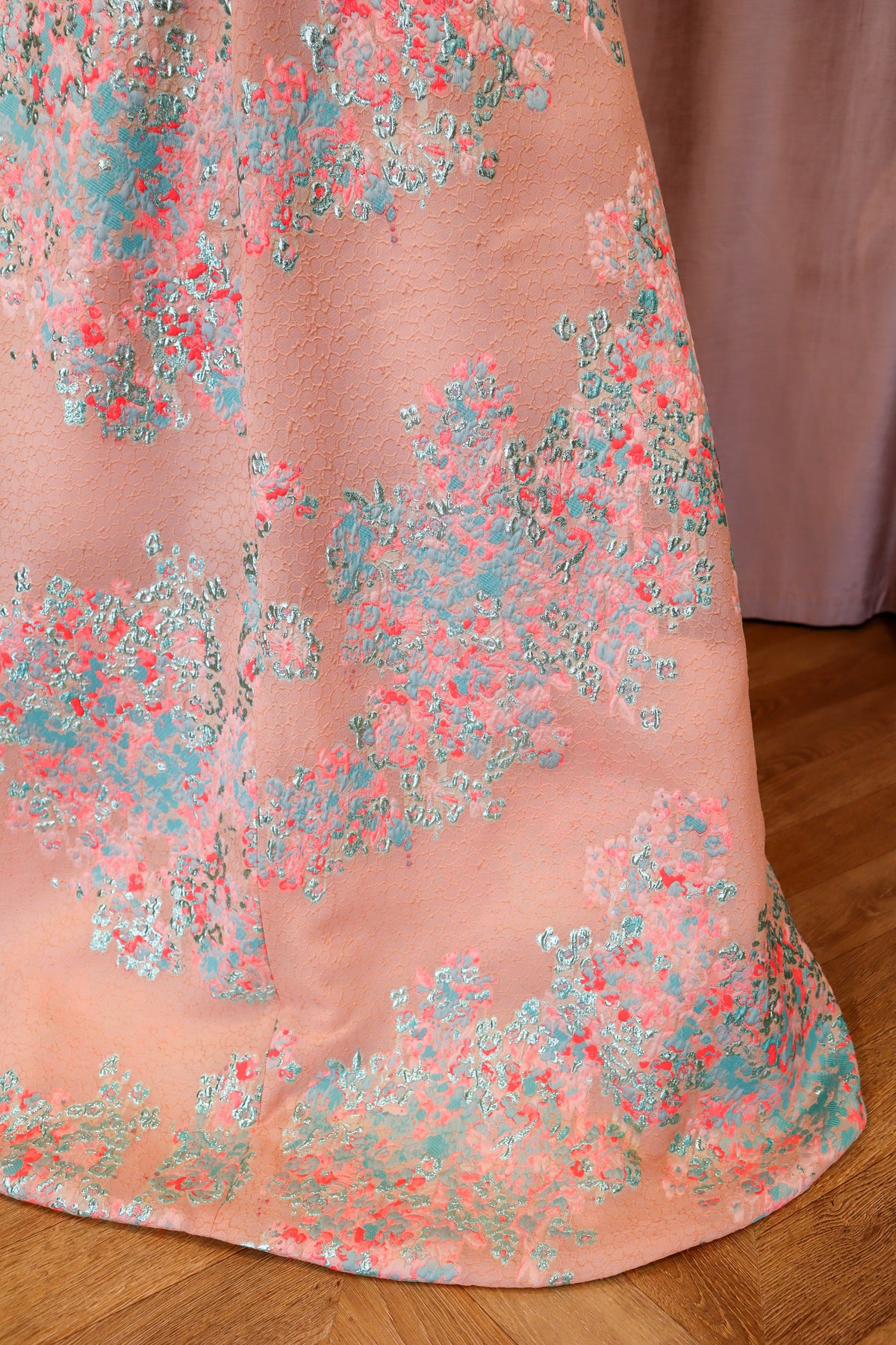 Alexandra Skirt | Floral Coral Jacquard