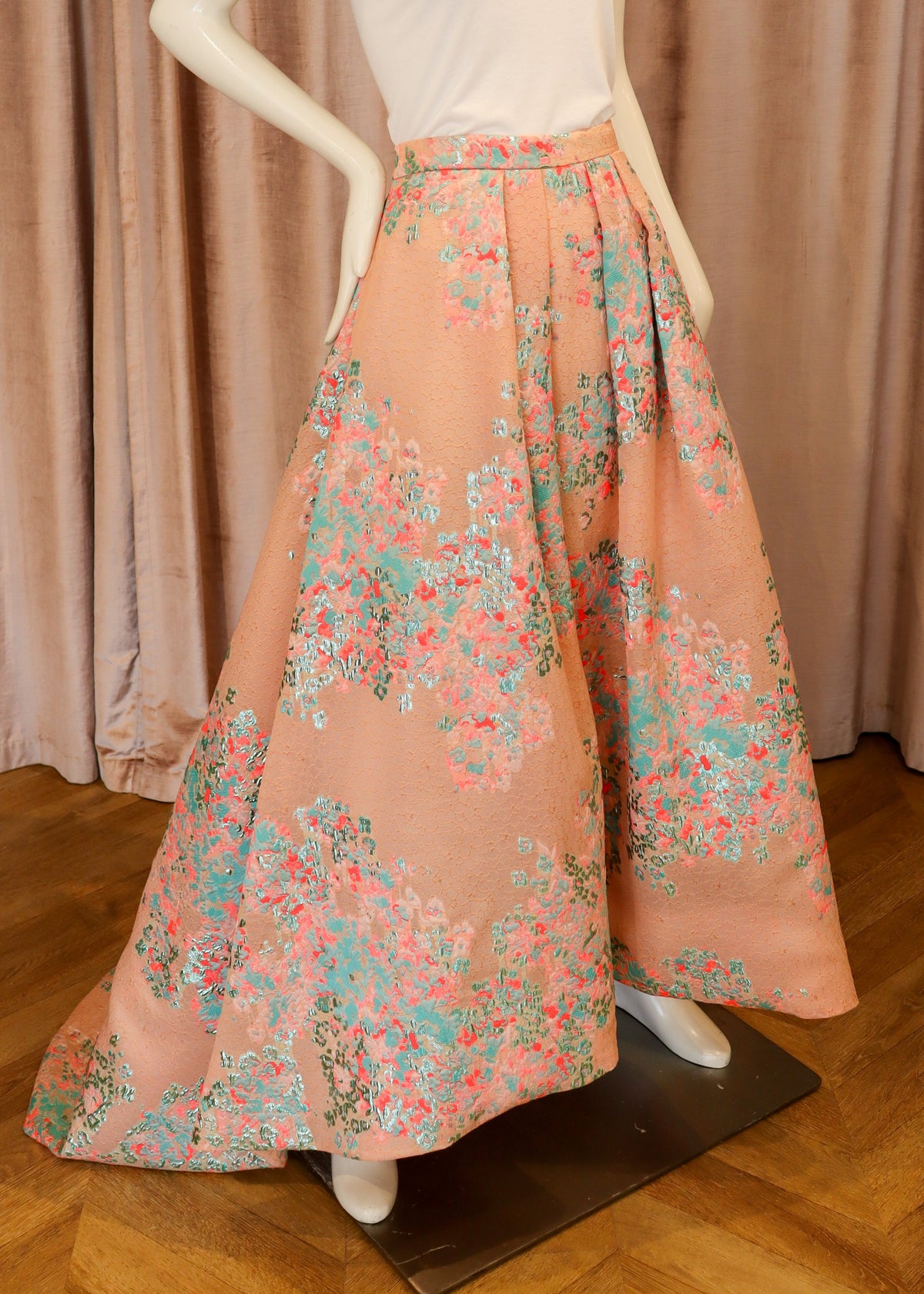 Alexandra Skirt | Floral Coral Jacquard