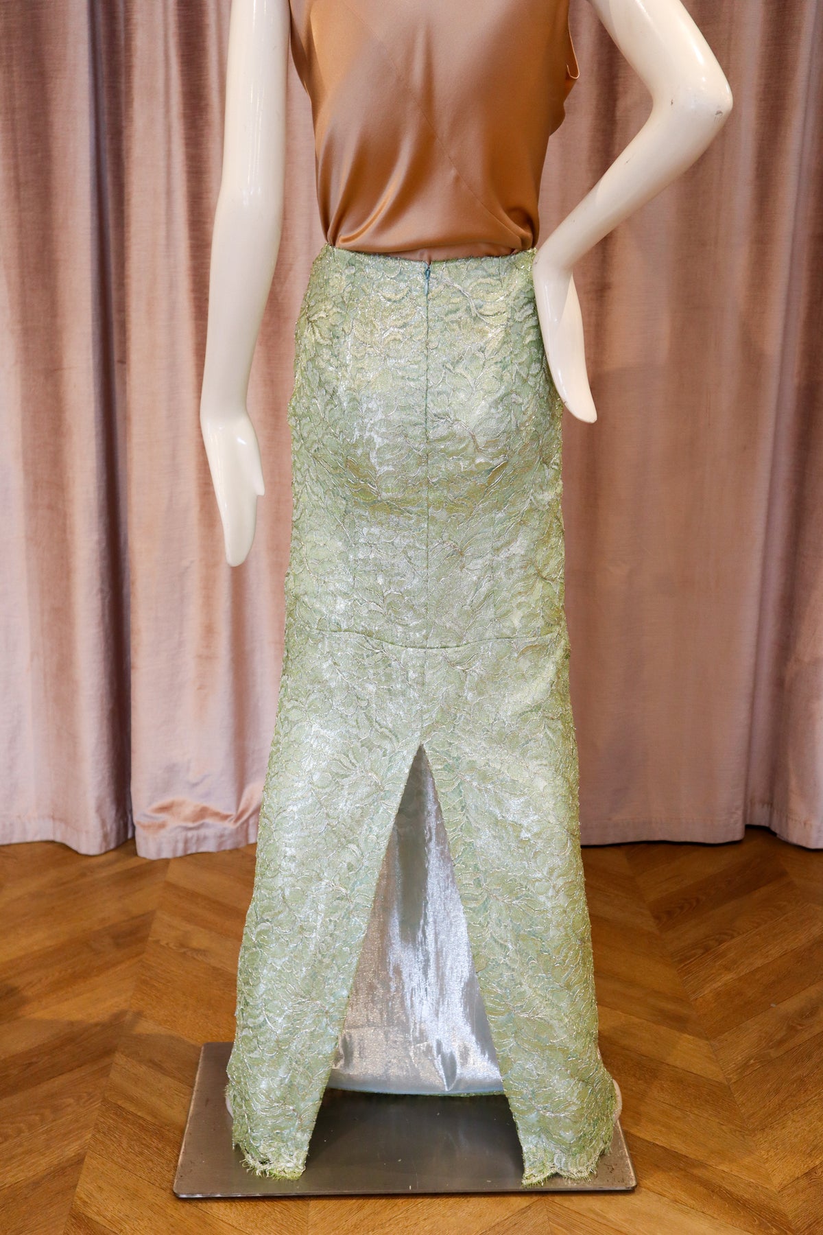 Veritas Skirt | Lamé Lace | Key Lime