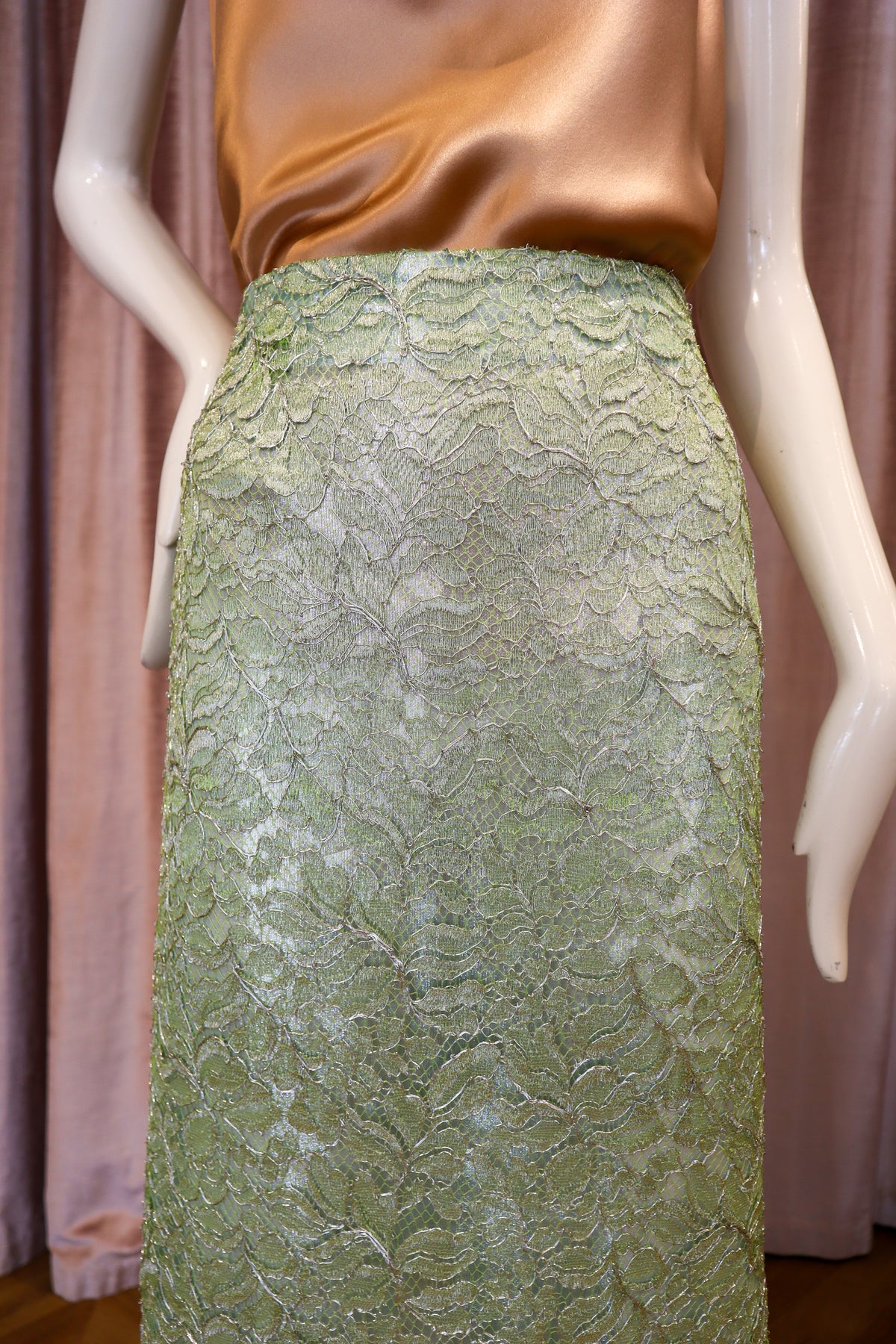 Veritas Skirt | Lamé Lace | Key Lime