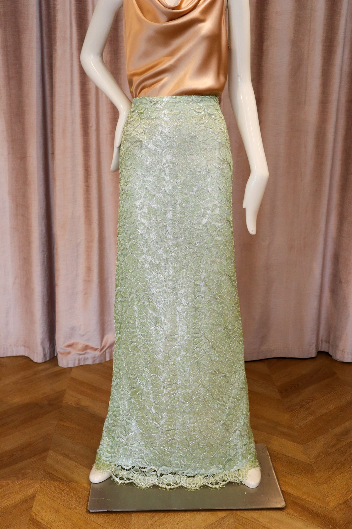 Veritas Skirt | Lamé Lace | Key Lime