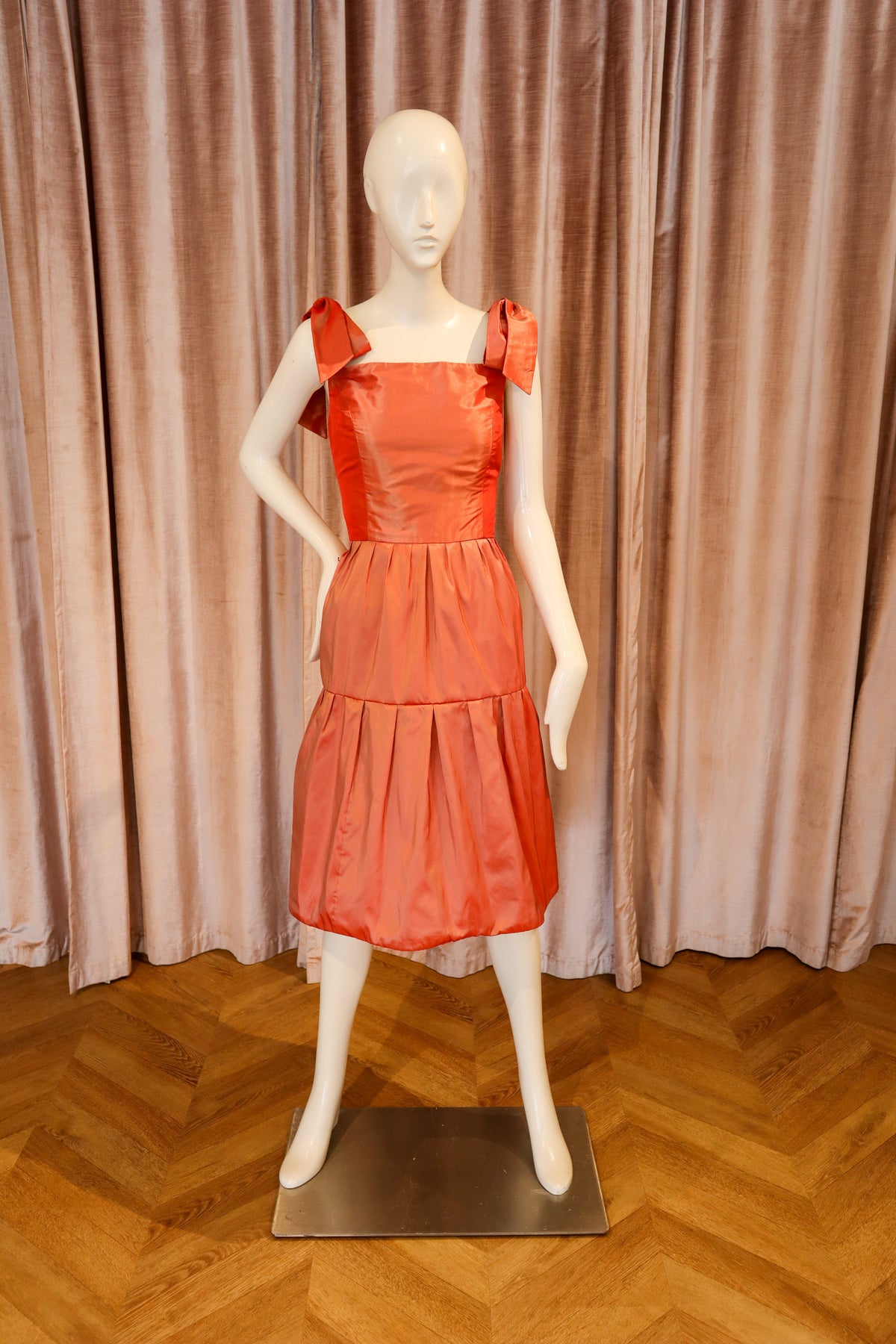 Wilder Dress | Shot Silk Taffeta | Burnt Sienna