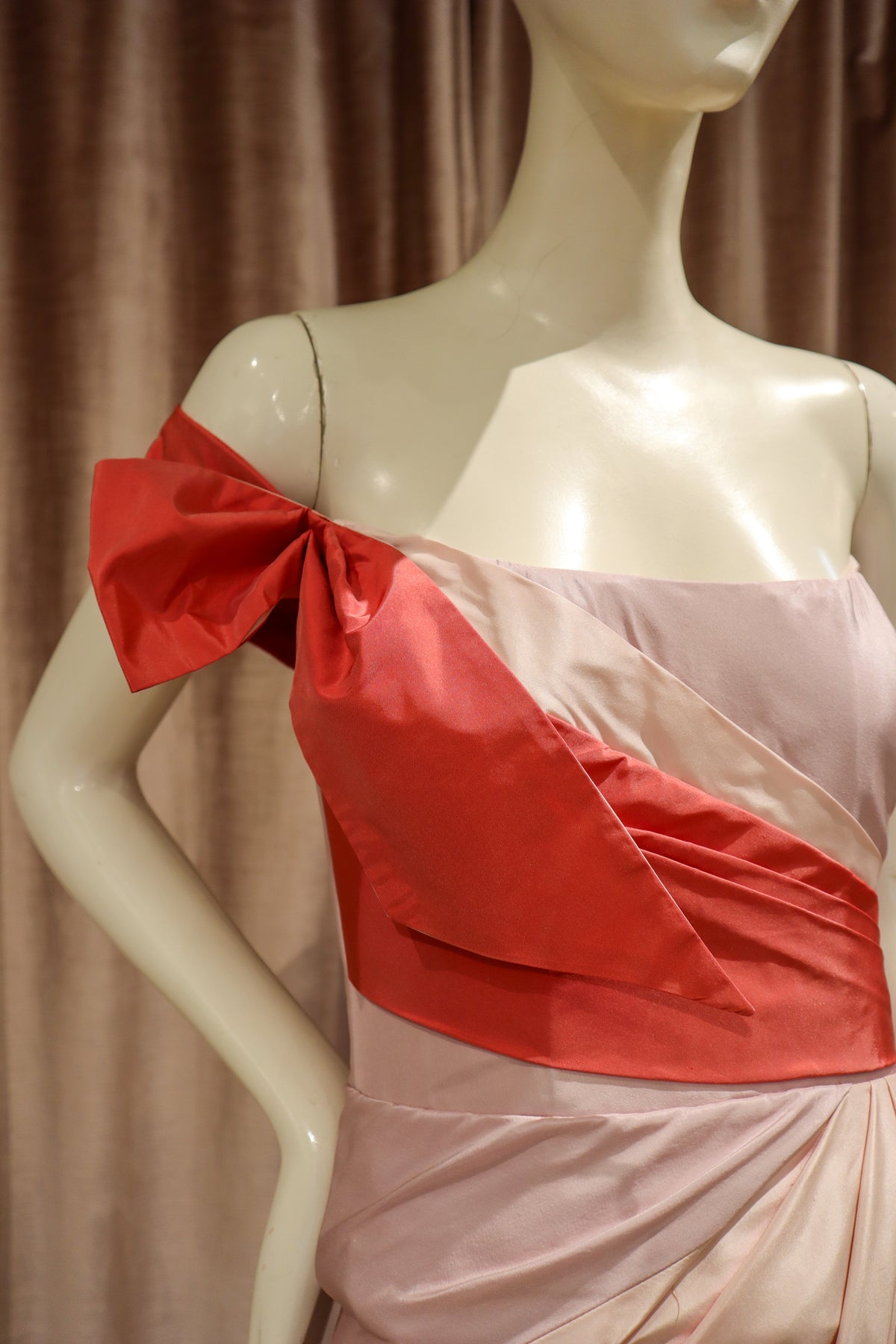 Lise Dress | Colorblock Silk Taffeta | Lilac, Watermelon, & Ballet Pink