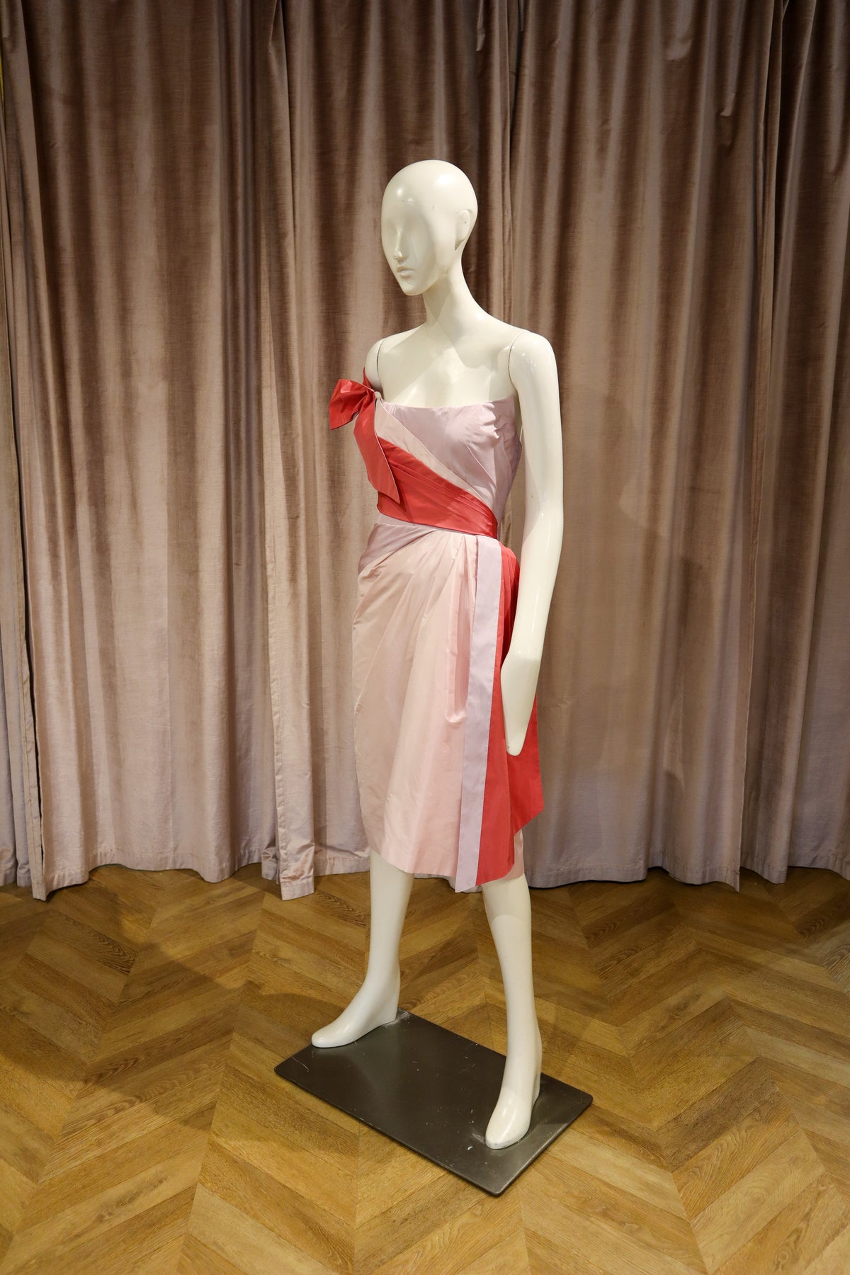 Lise Dress | Colorblock Silk Taffeta | Lilac, Watermelon, & Ballet Pink