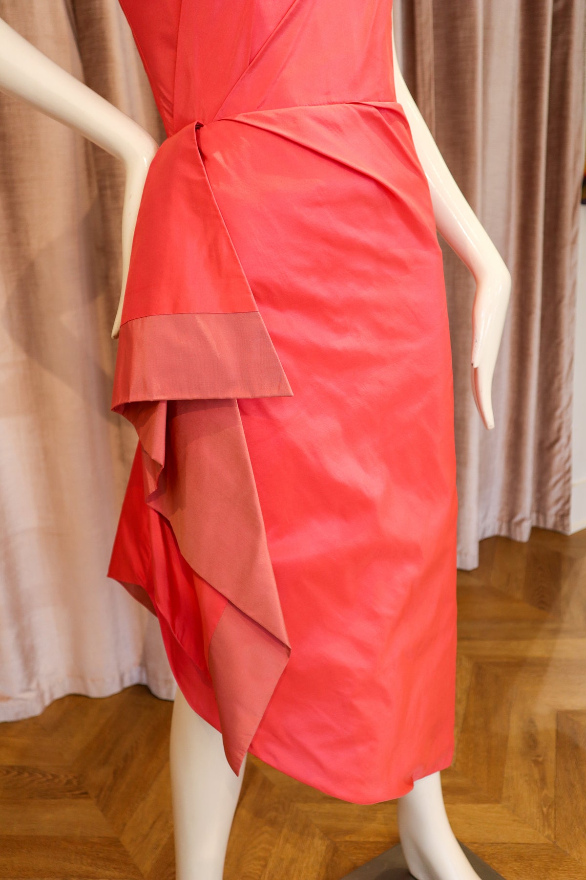 Cannes Dress | Silk Taffeta | Watermelon