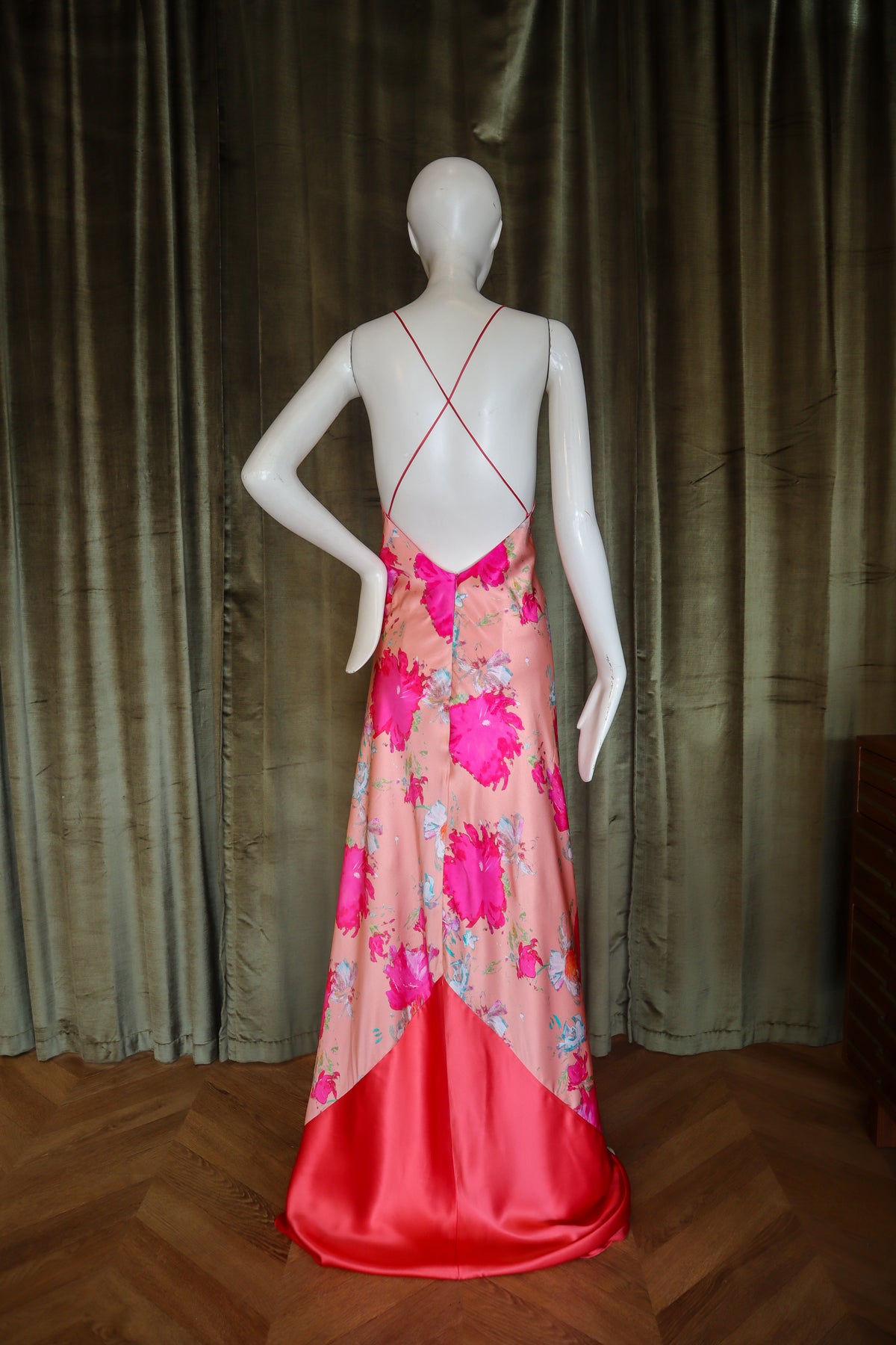 Mars Gown | Bold Peony Silk Charmeuse